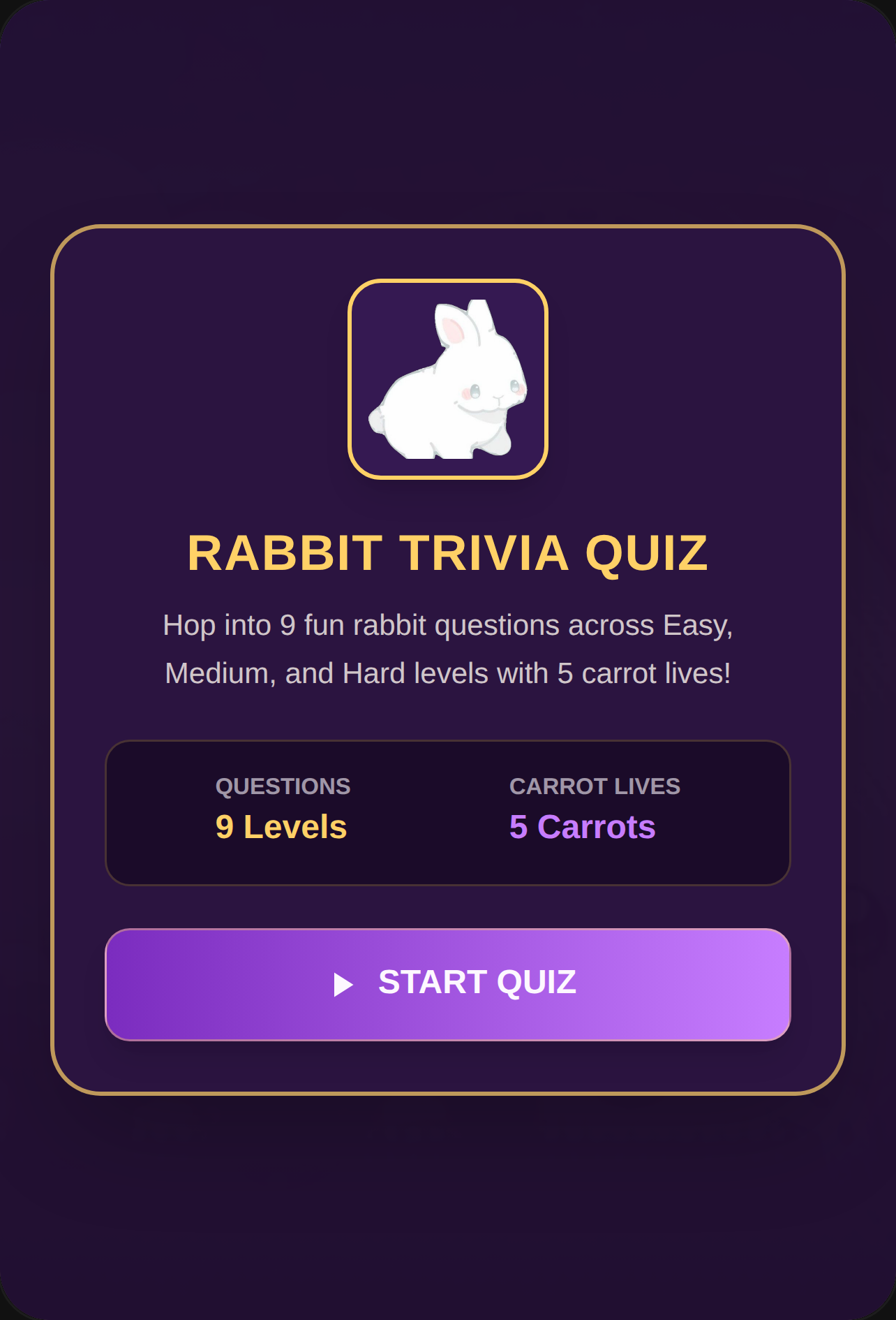 Rabbit Trivia Quiz cover