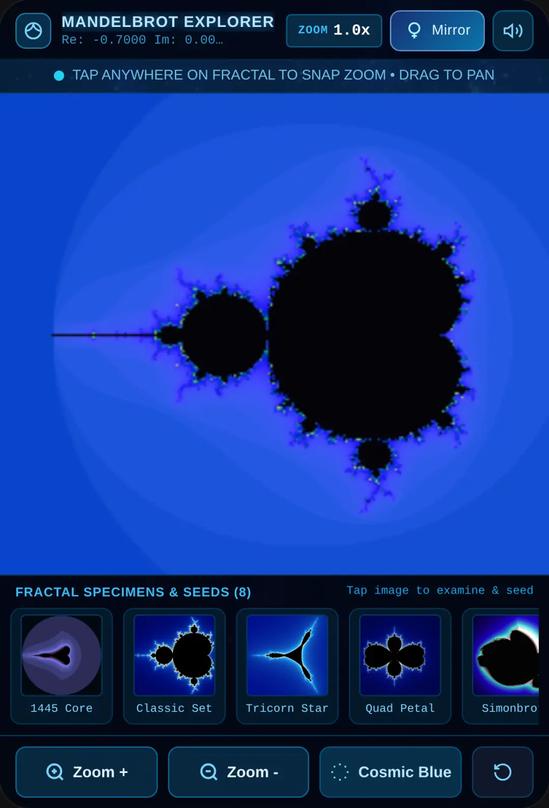 Mandelbrot Neon Explorer cover