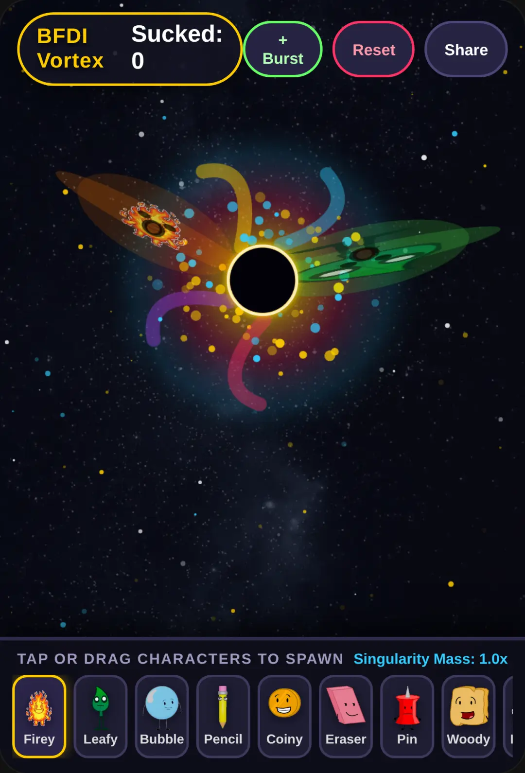 BFDI Black Hole Spaghettification cover