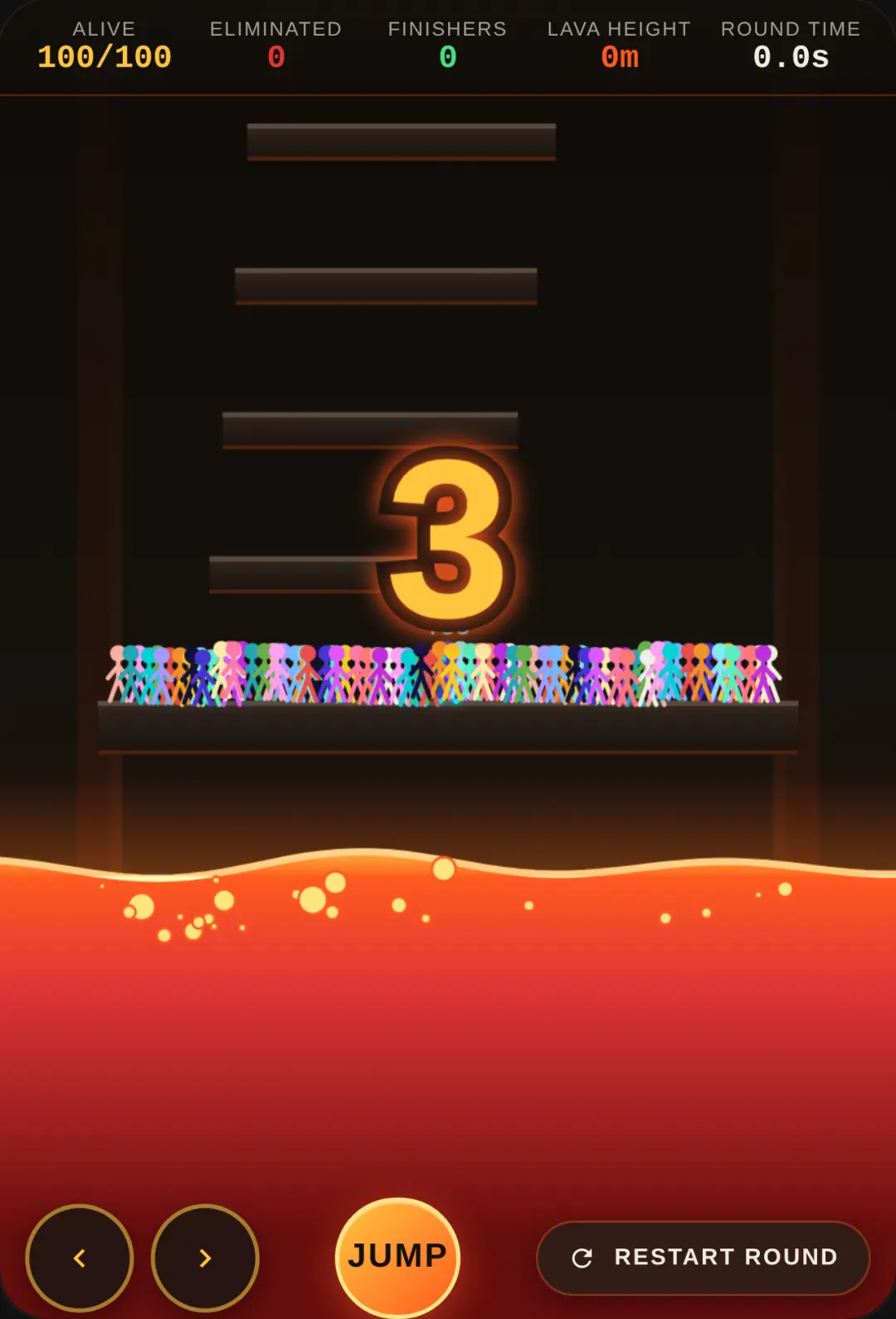 Molten Climb: 100 Stickmen Survival