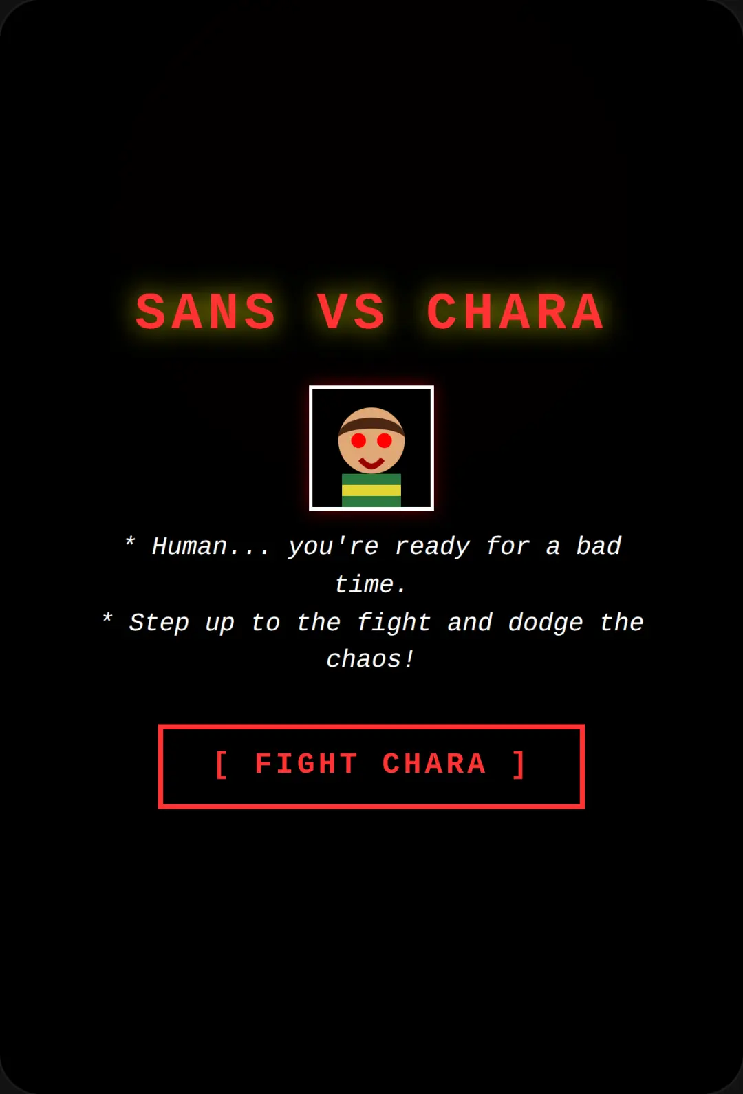 Sans vs Chara - The Animation cover