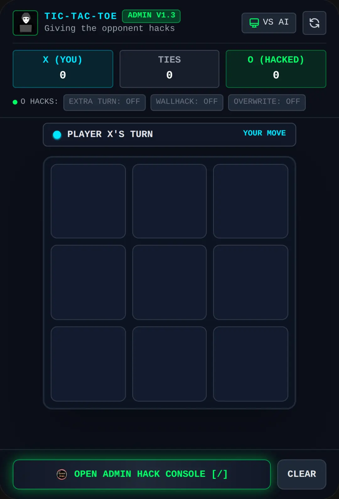 Tic-Tac-Toe Admin Console cover