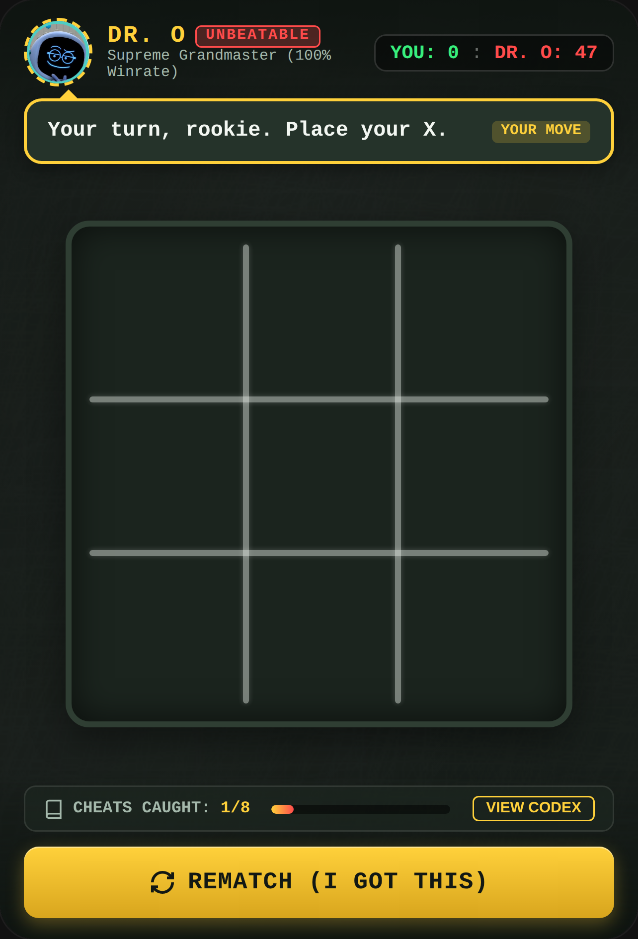 Rigged Tic-Tac-Toe: Dr. O Never Loses cover