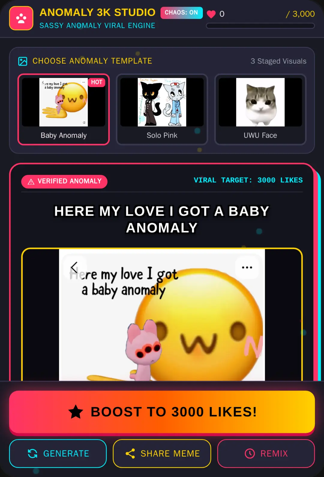 Baby Anomaly 3K Viral Meme Studio cover
