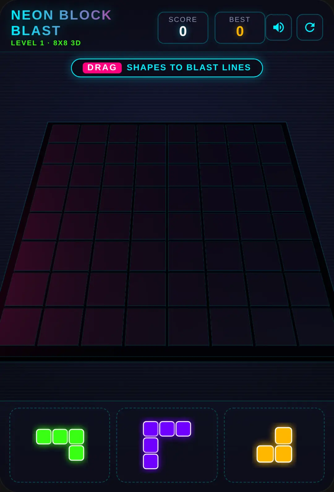 Neon Block Blast 3D cover