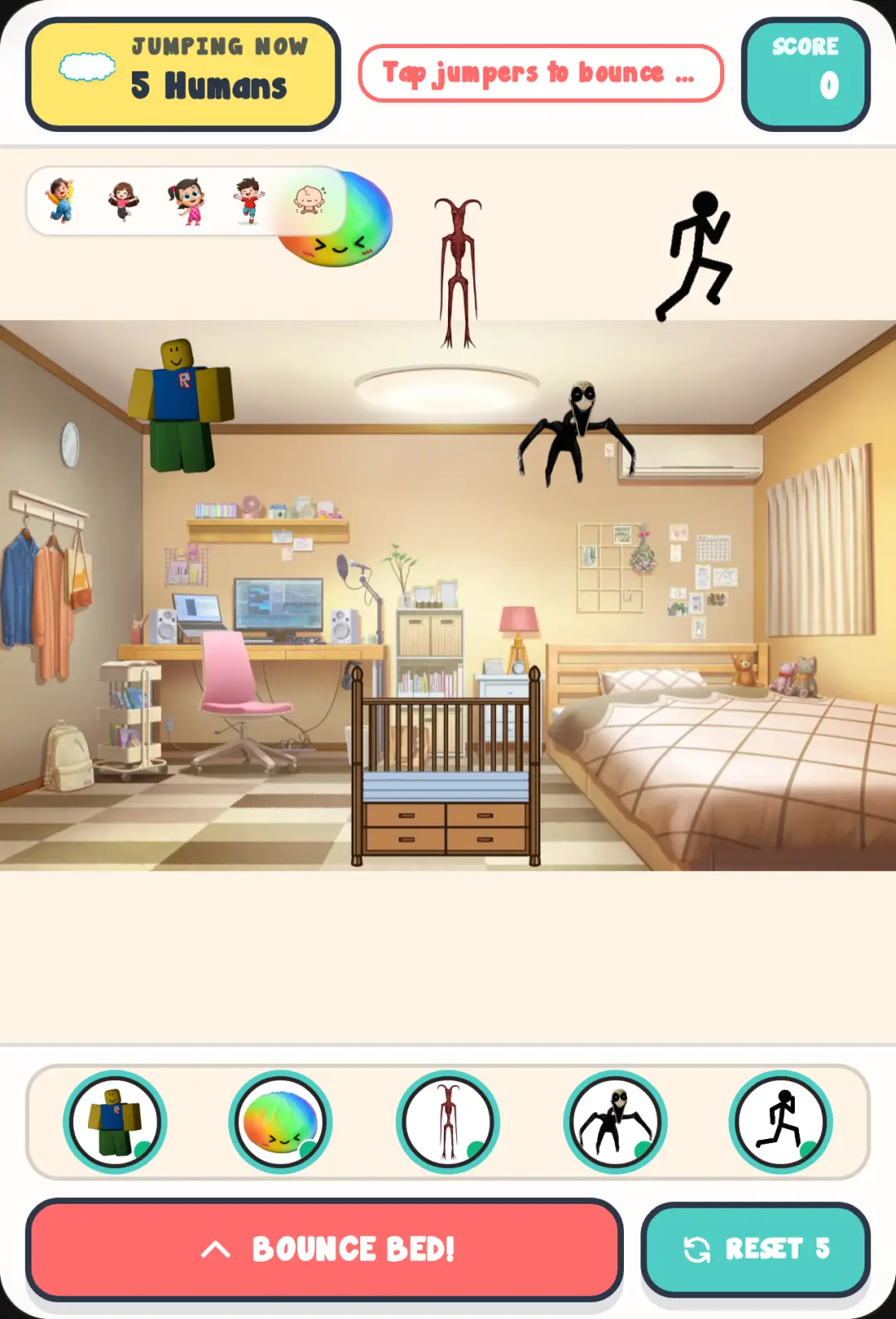 Five Little Humans Jumping on the Bed cover