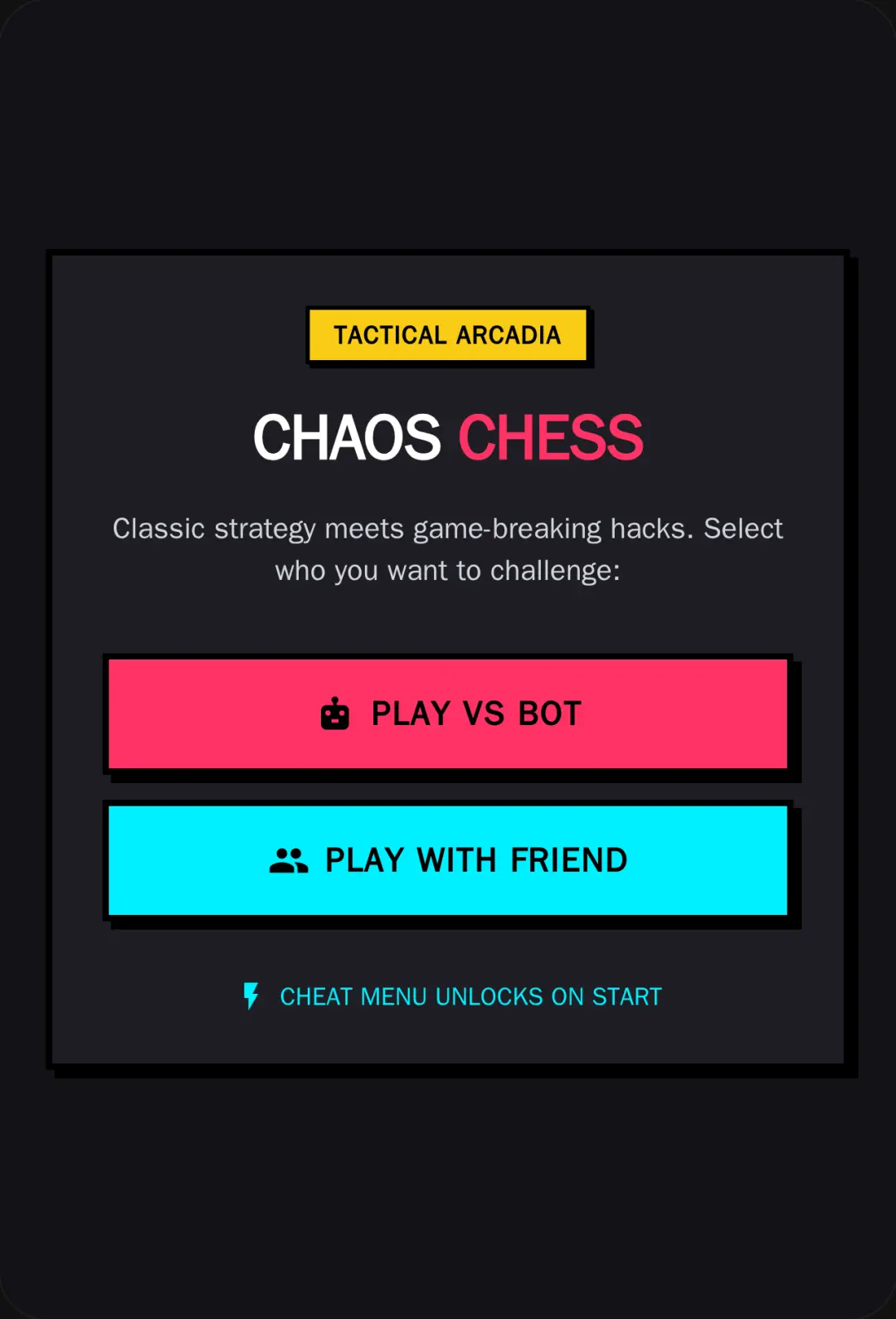 Chaos Chess - Bot or Friend with Cheats cover