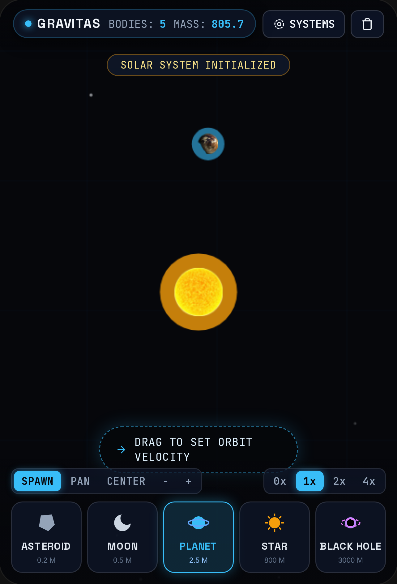 Gravitas: Celestial N-Body Sandbox cover