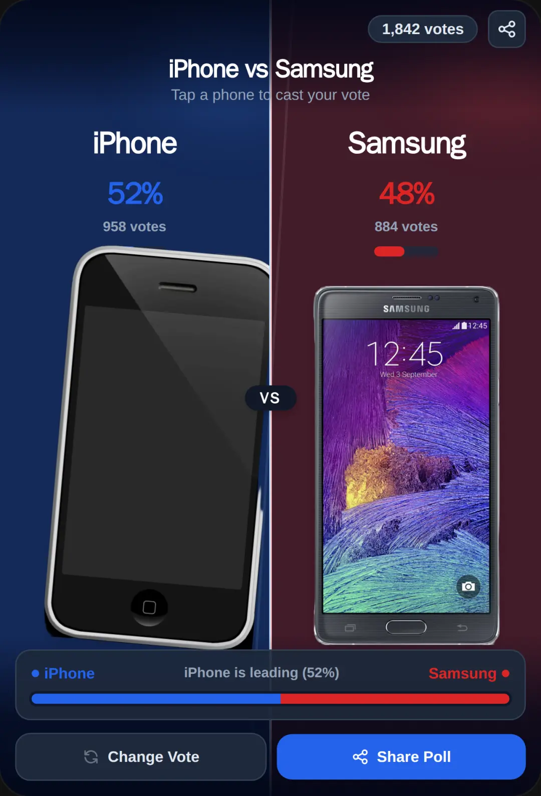 iPhone vs Samsung — Live Poll cover