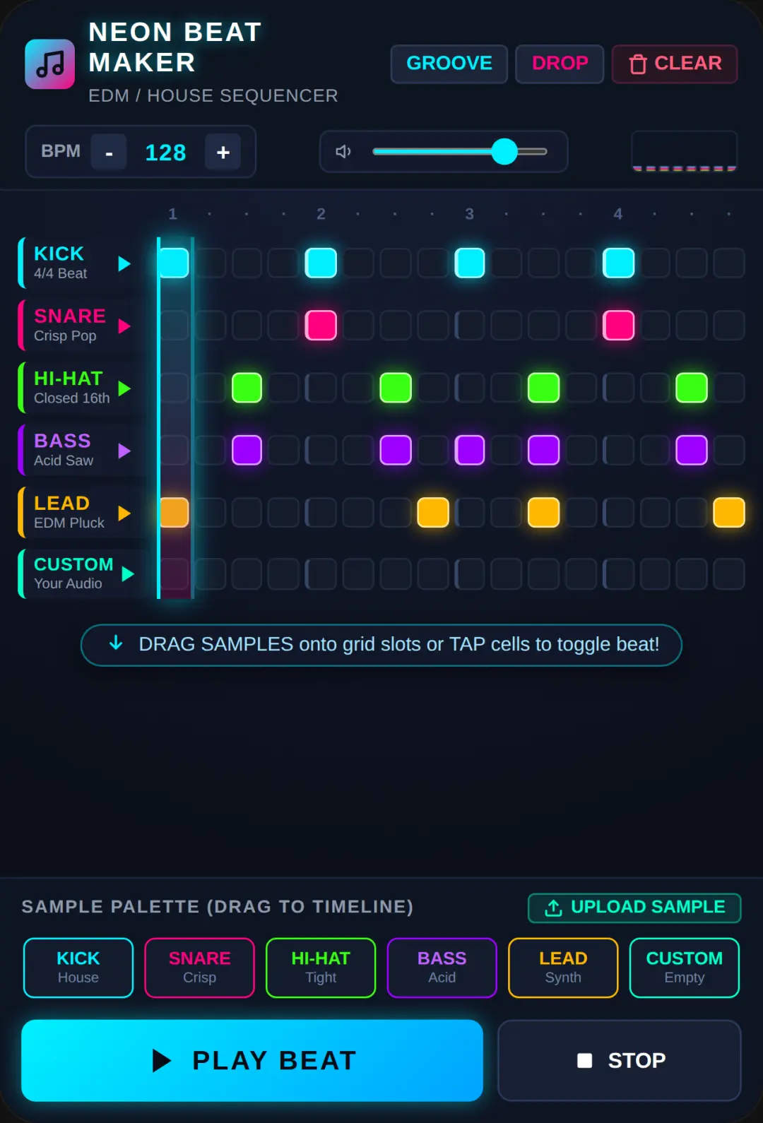 NEON BEAT MAKER - EDM Sequencer cover