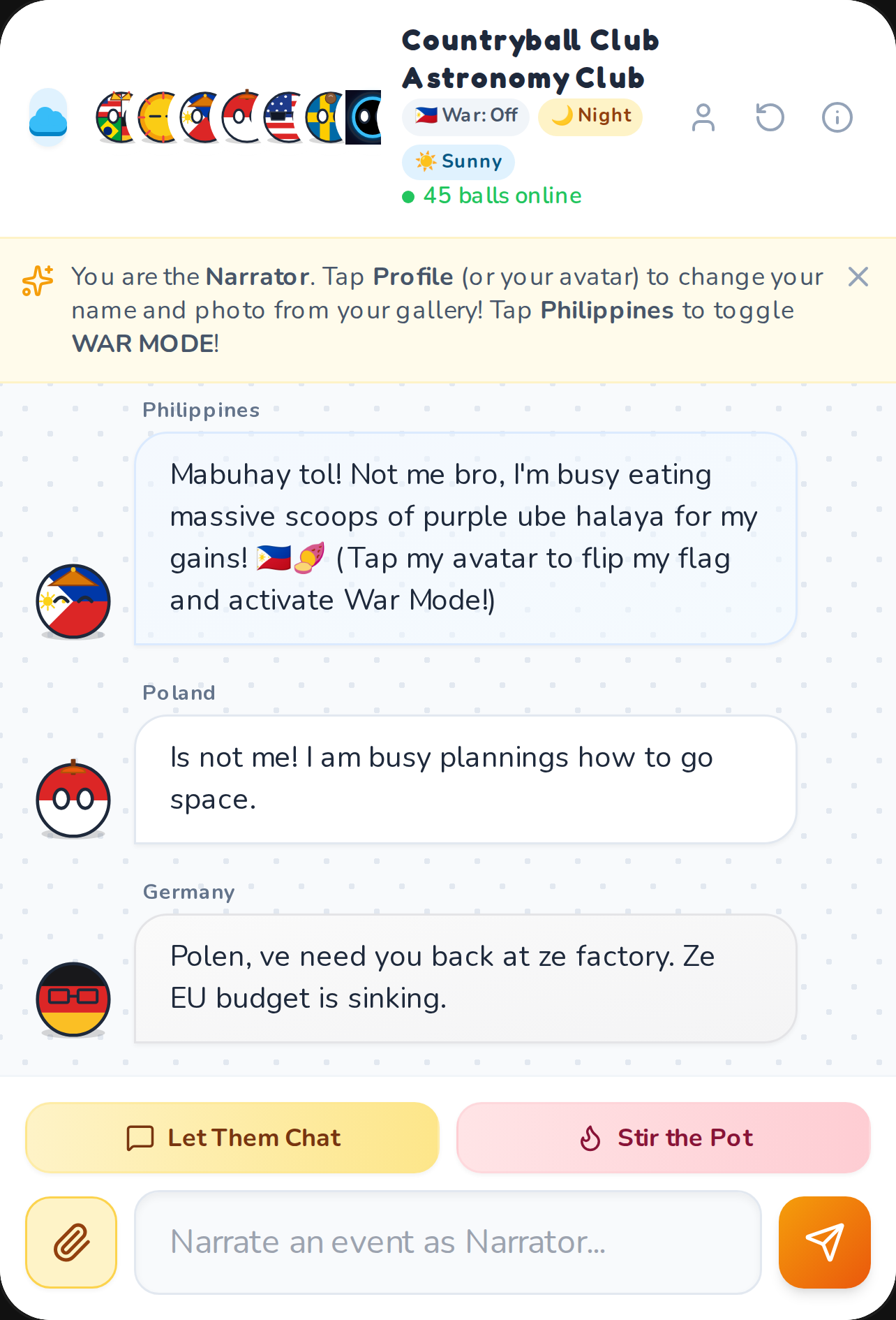 Countryball Narrator Chat:It Disturbs The Atmosphere cover