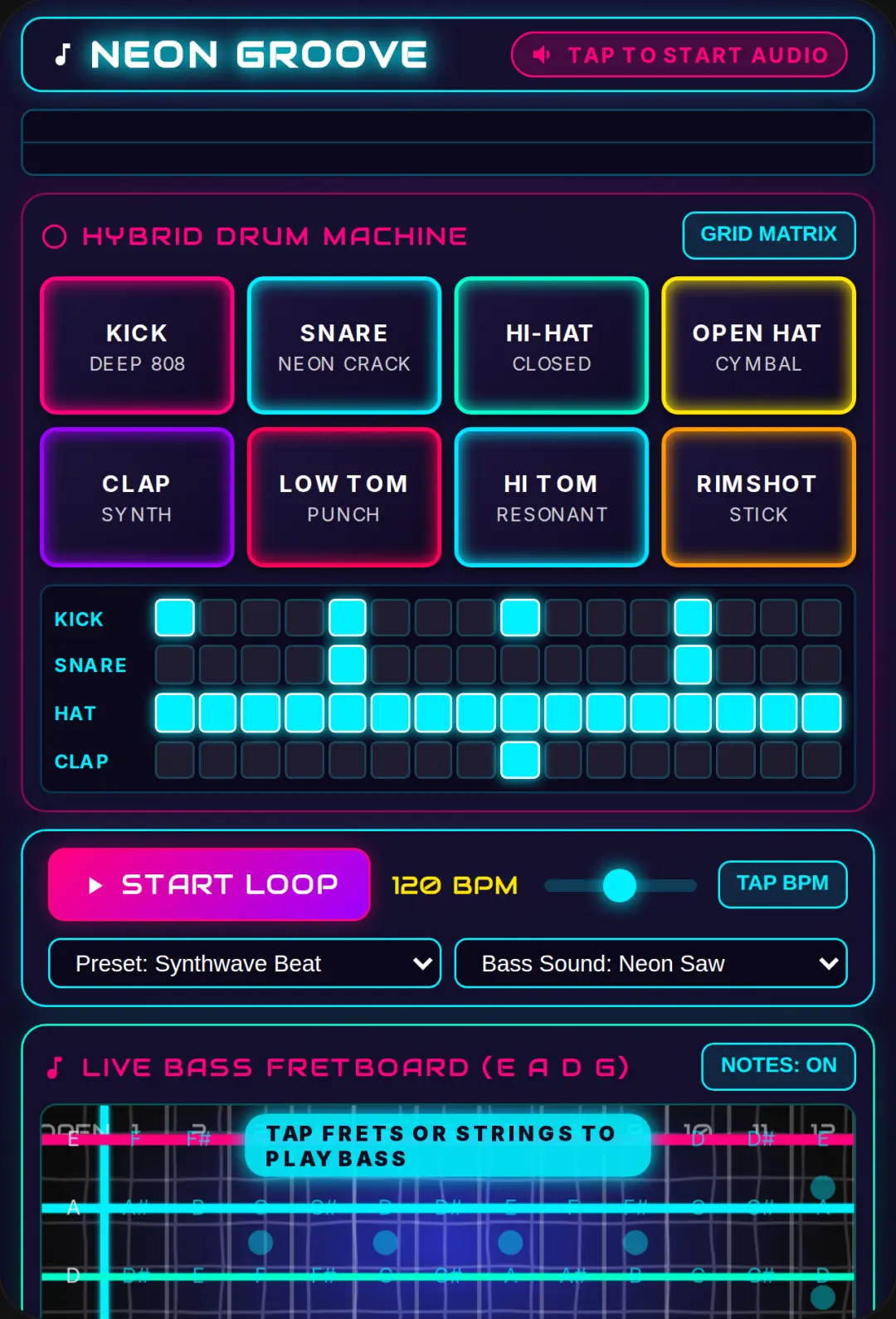 Neon Groove Studio - GarageBand Bass & Drums cover