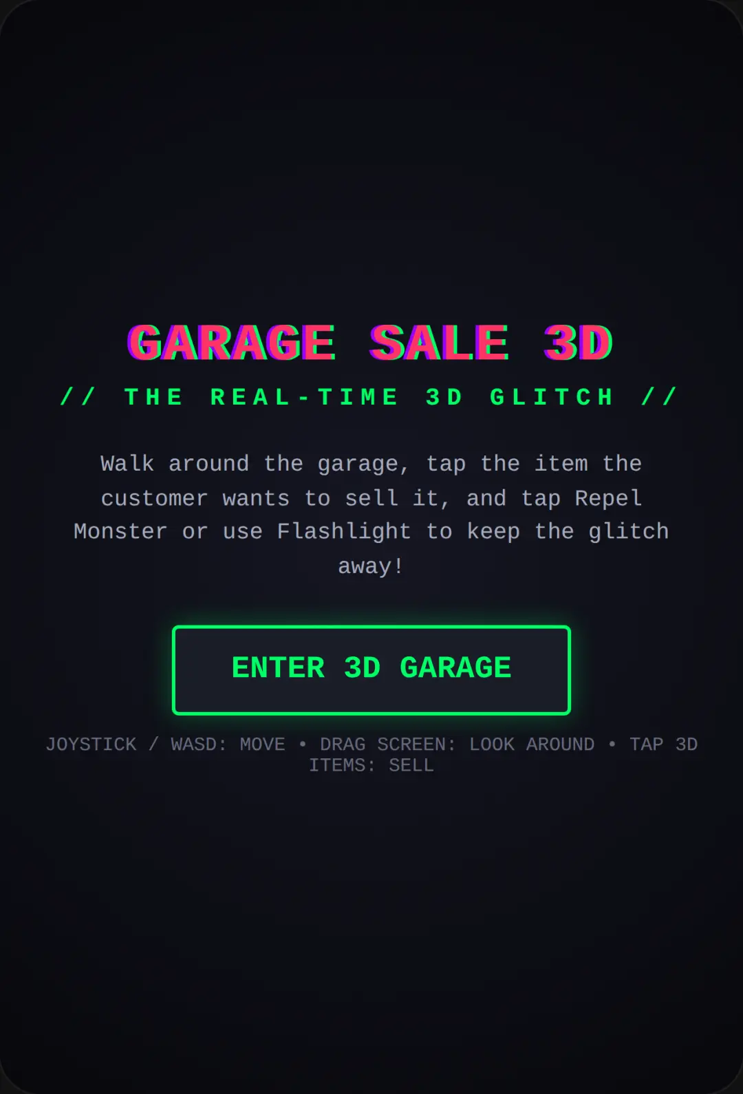 Garage Sale: The Glitch 3D cover