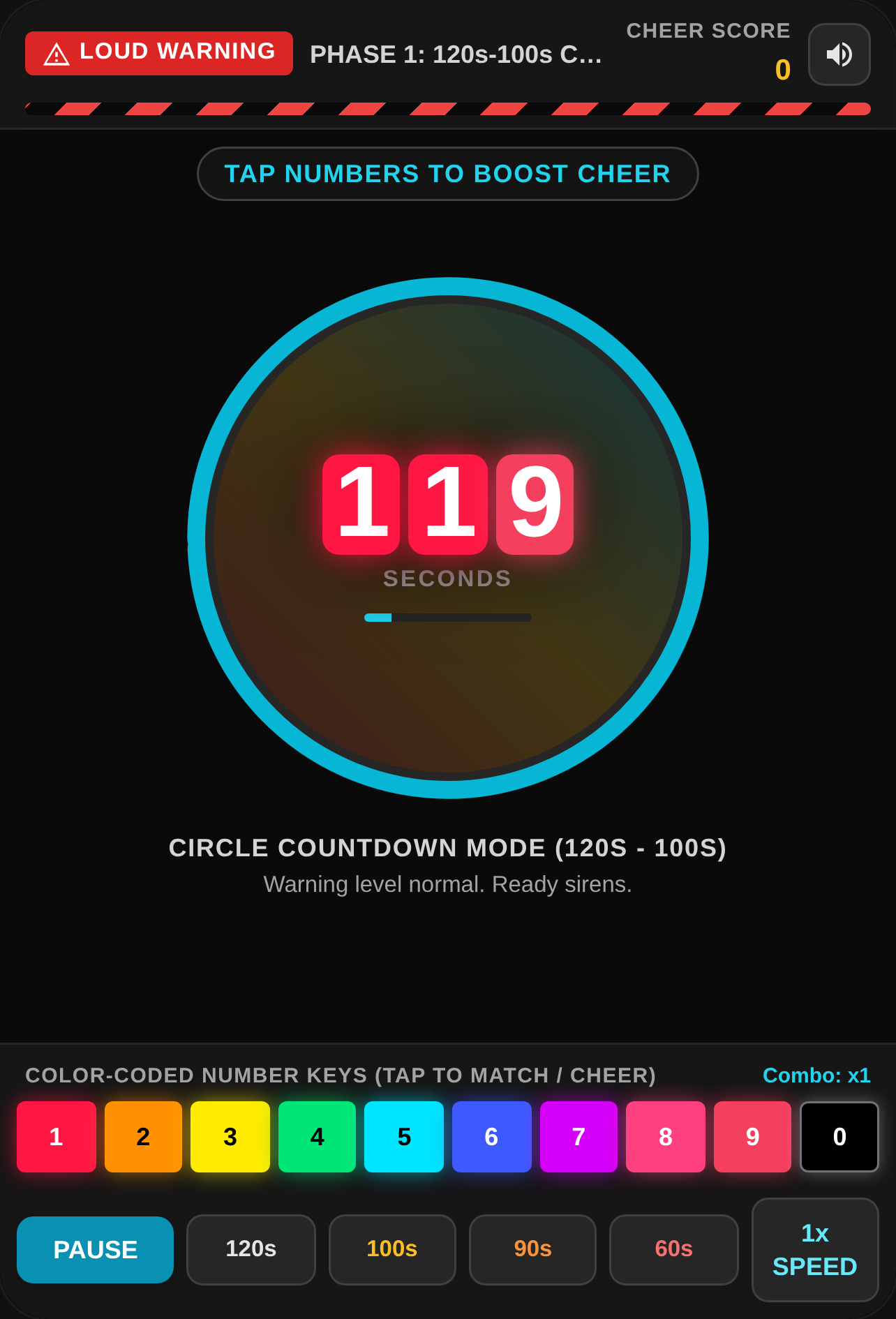 Numbers Countdown Loud Warning cover