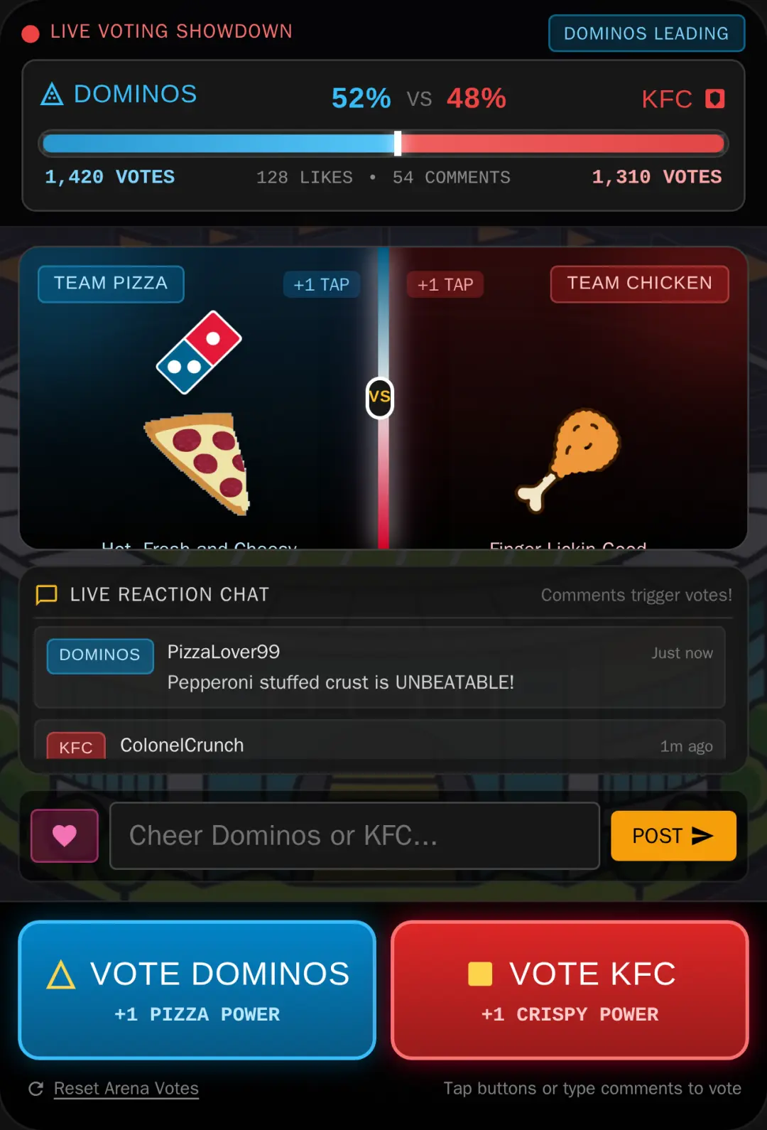 Dominos vs KFC - Live Food Battle Arena cover