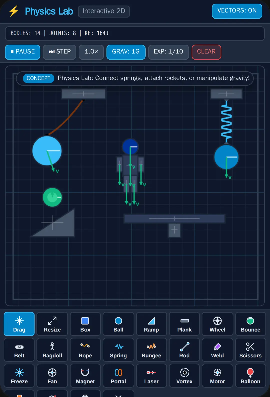 Interactive 2D Physics Lab v1.2 cover