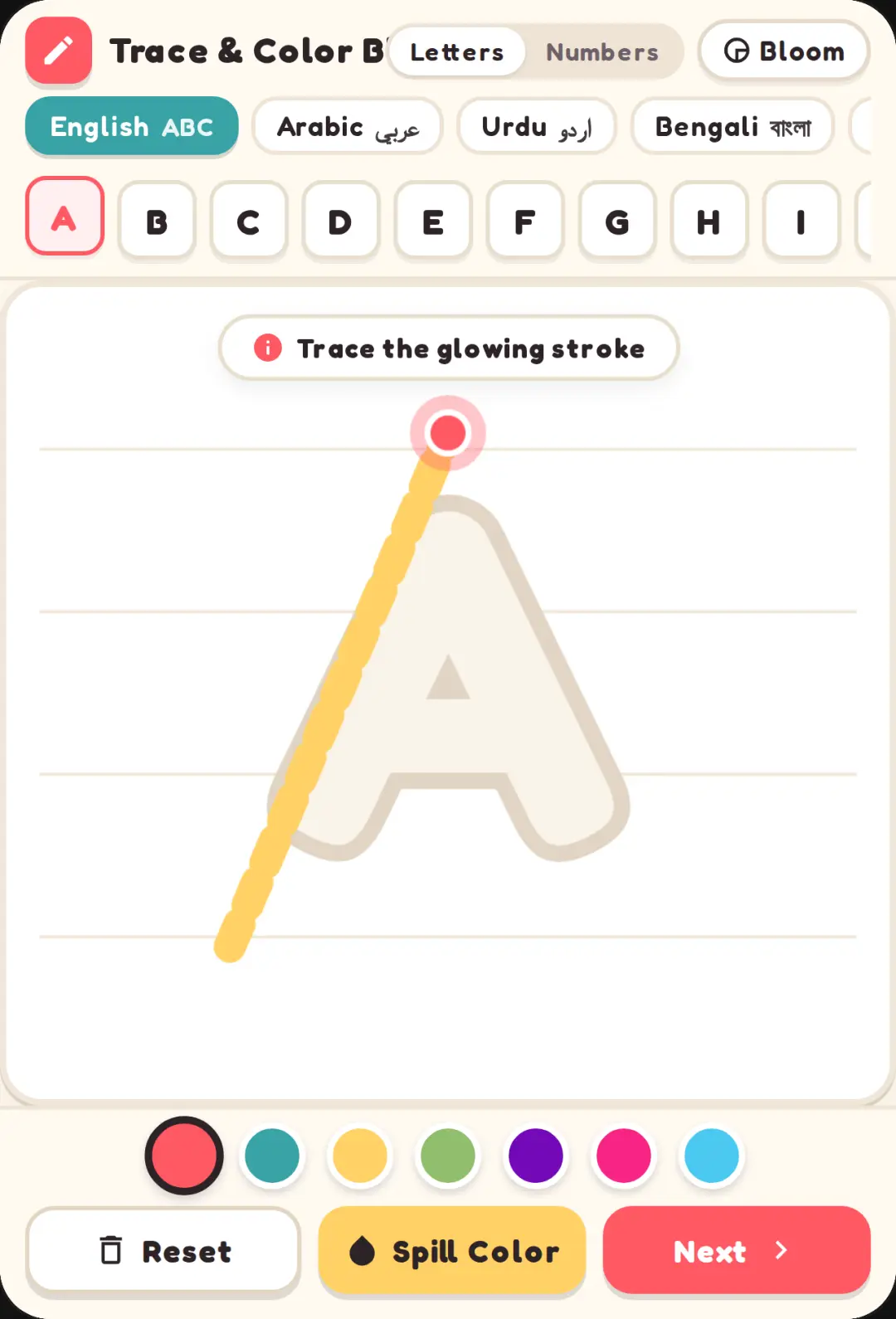 Multilingual Letter Tracing & Color Bloom cover