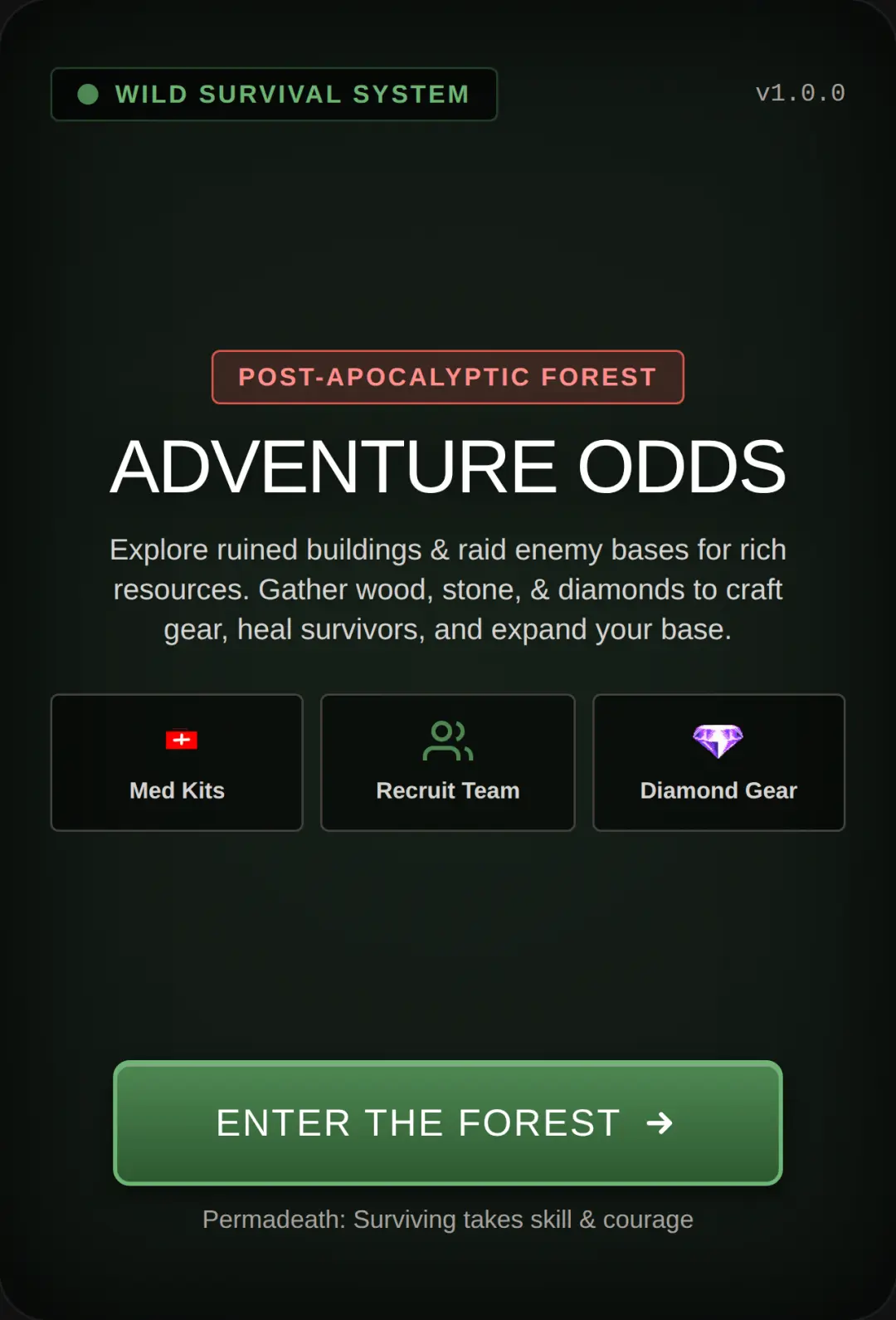 adventure odds - Forest Survival (my Frist game) cover