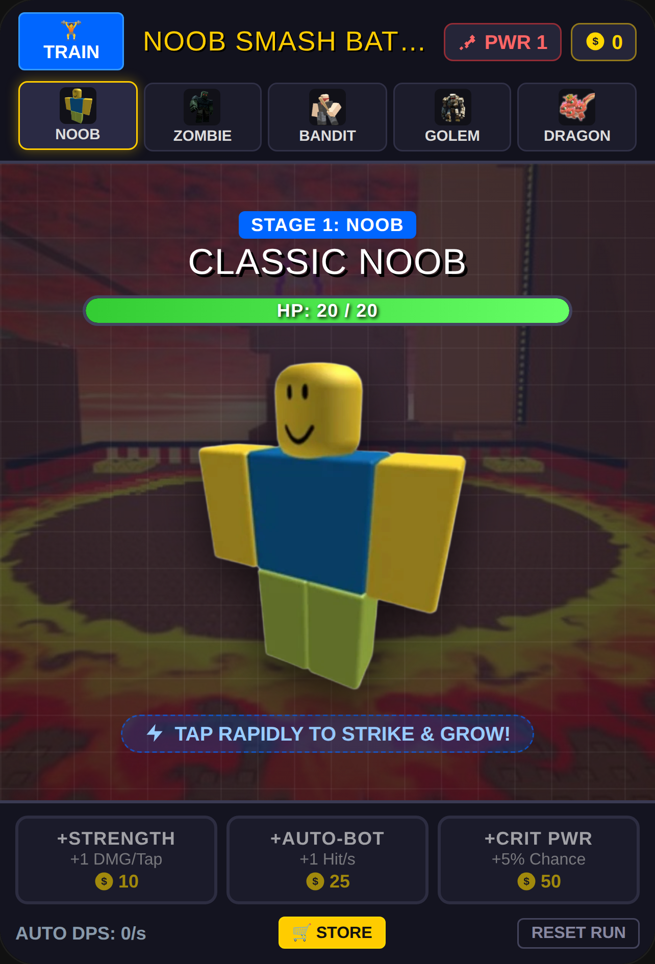 Noob Smash Battle - Tap Strength Clicker cover