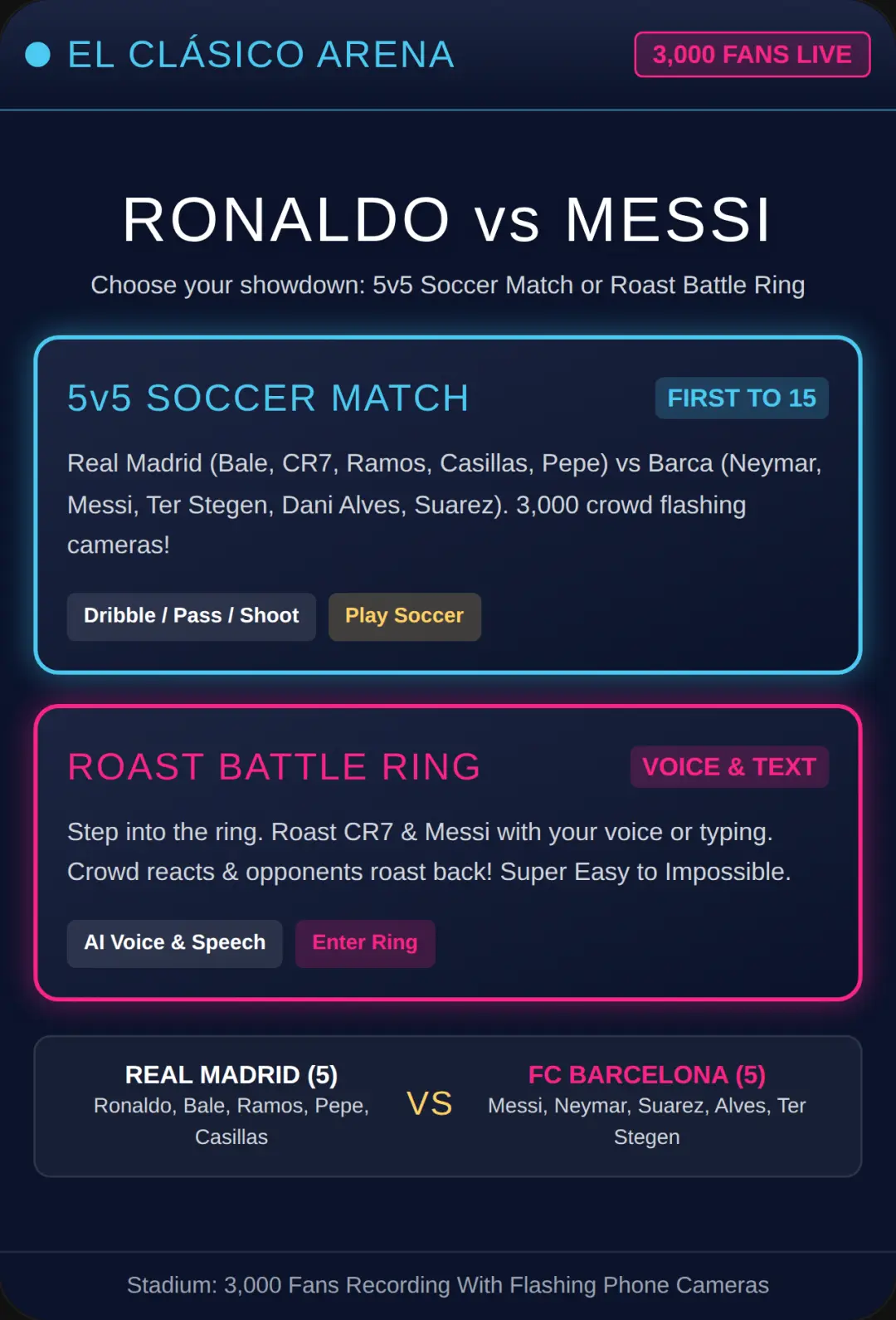 El Clásico: 5v5 Soccer & Roast Battle cover