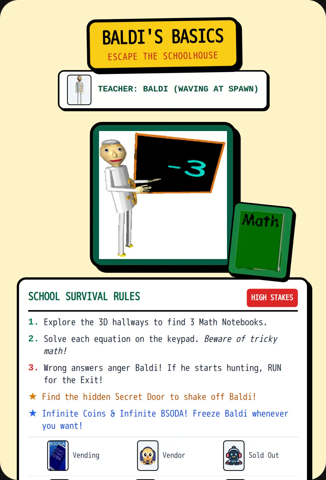 Baldi's Schoolhouse Escape cover