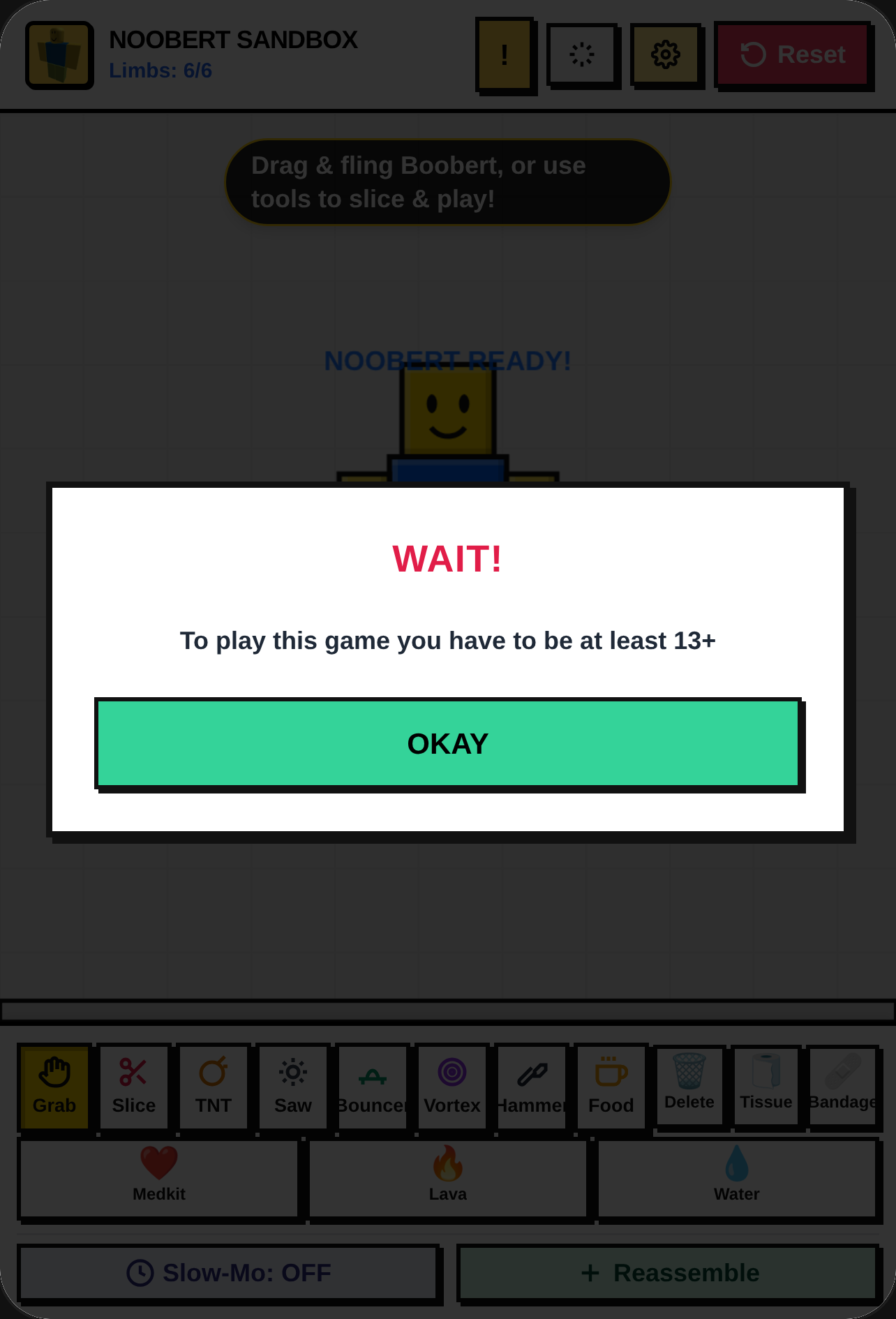 Noobert 2D Ragdoll Sandbox