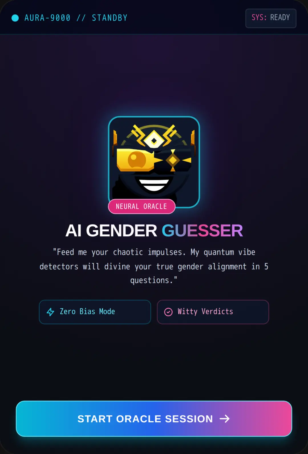 AURA-9000 // Gender Oracle AI cover