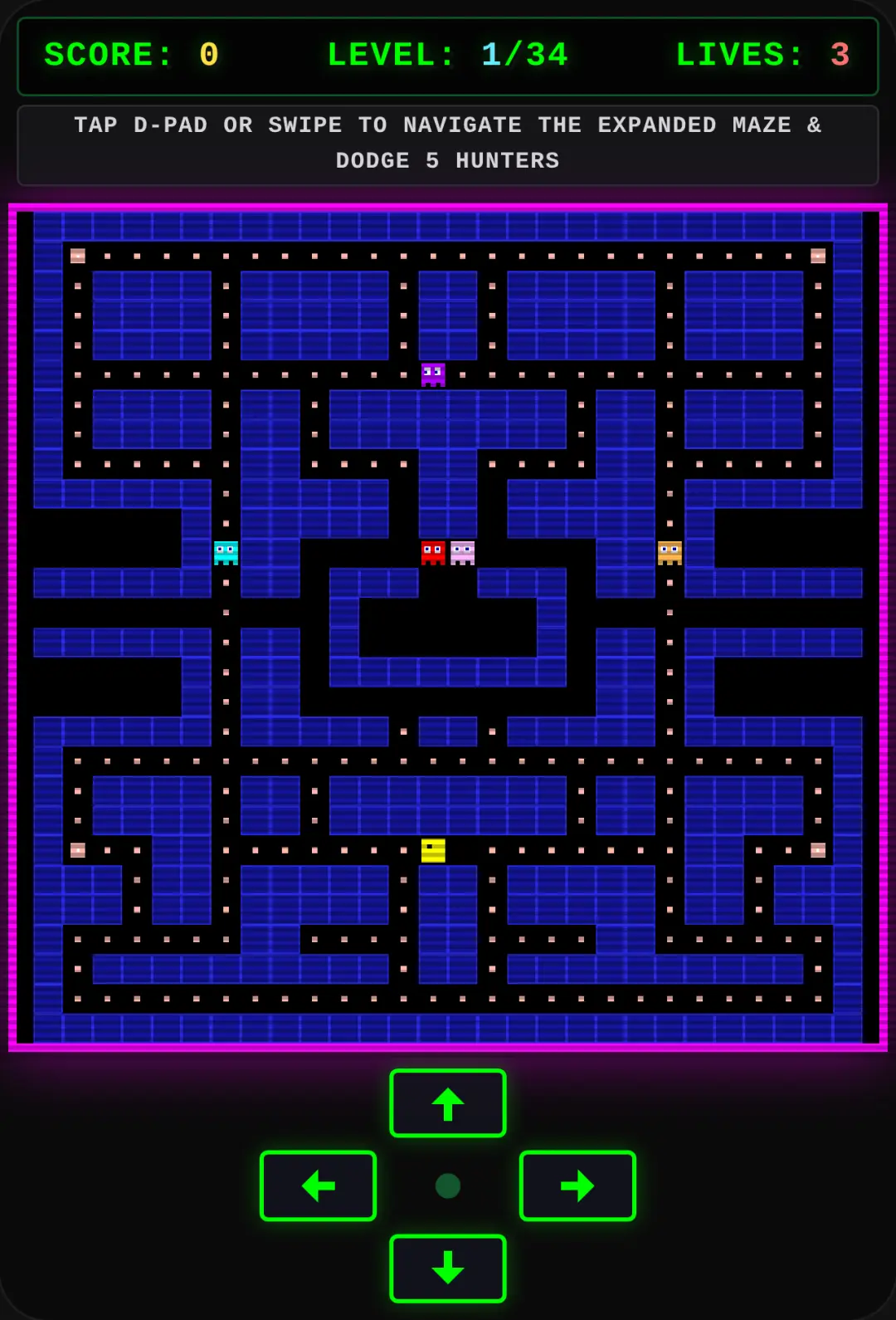 Blocky Pac-Man - 34 Levels & 5 Hunters cover