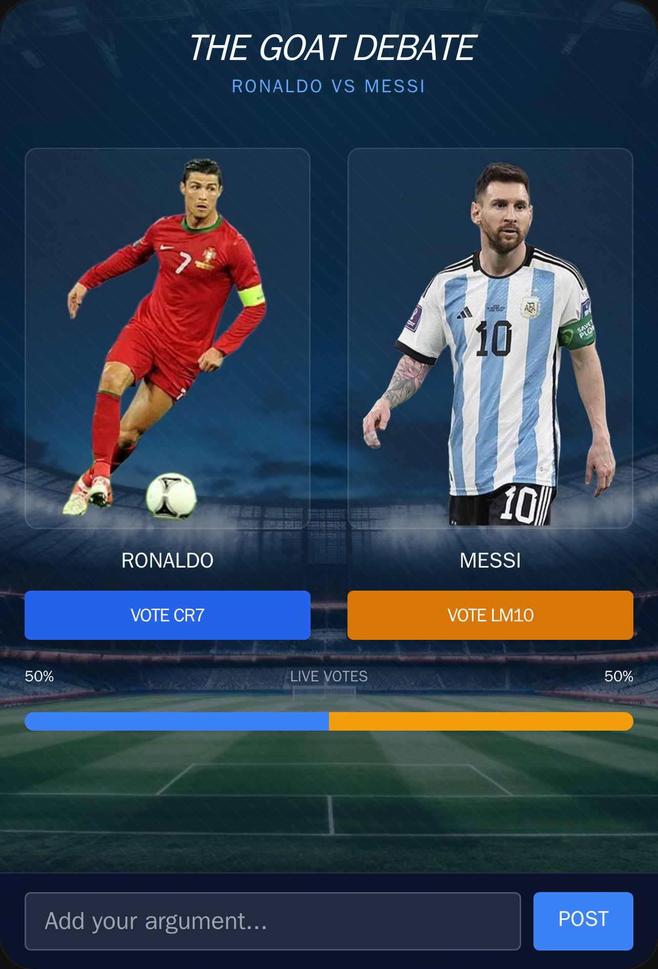 GOAT Debate: Ronaldo vs Messi cover