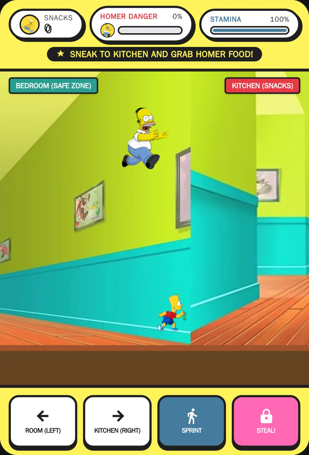 Bart's Food Heist: Escape Homer
