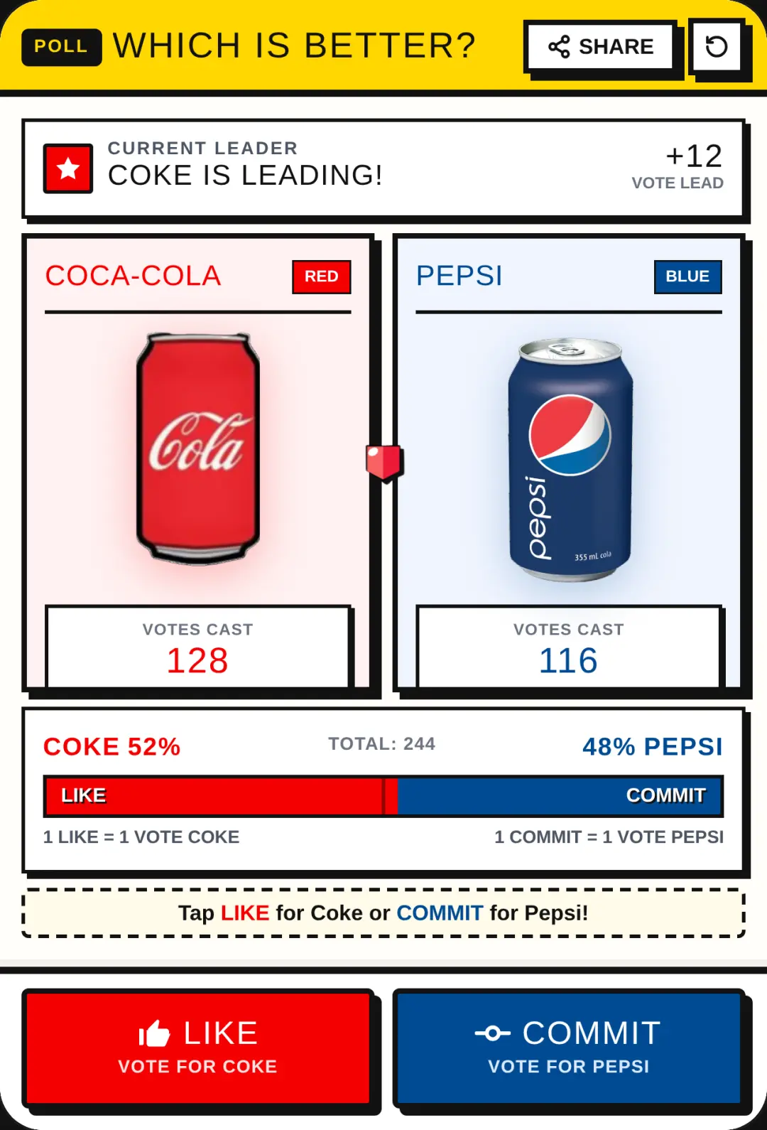 Coke vs Pepsi — Live Battle cover