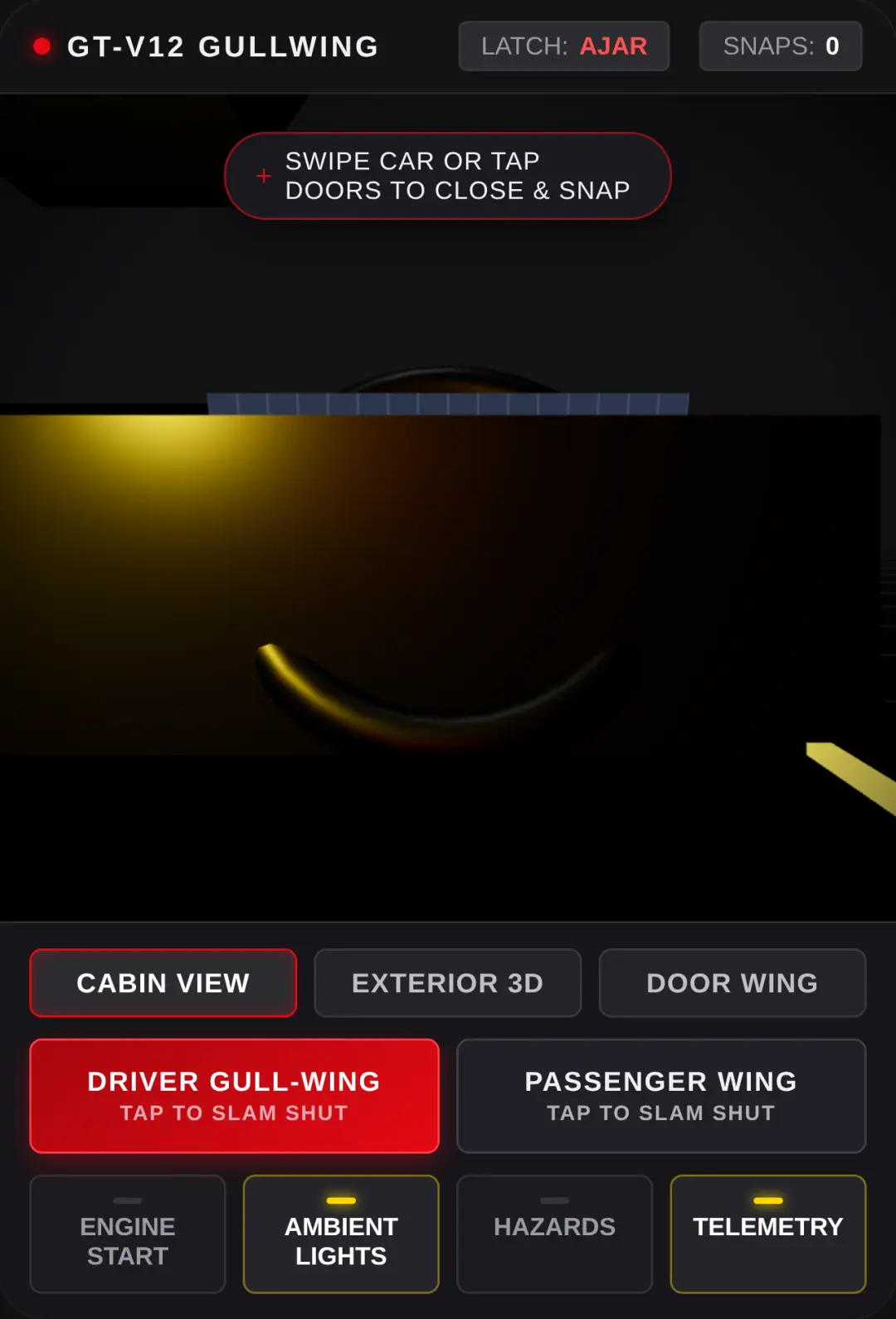 3D Sports Car - Gull-Wing Doors & Cabin cover