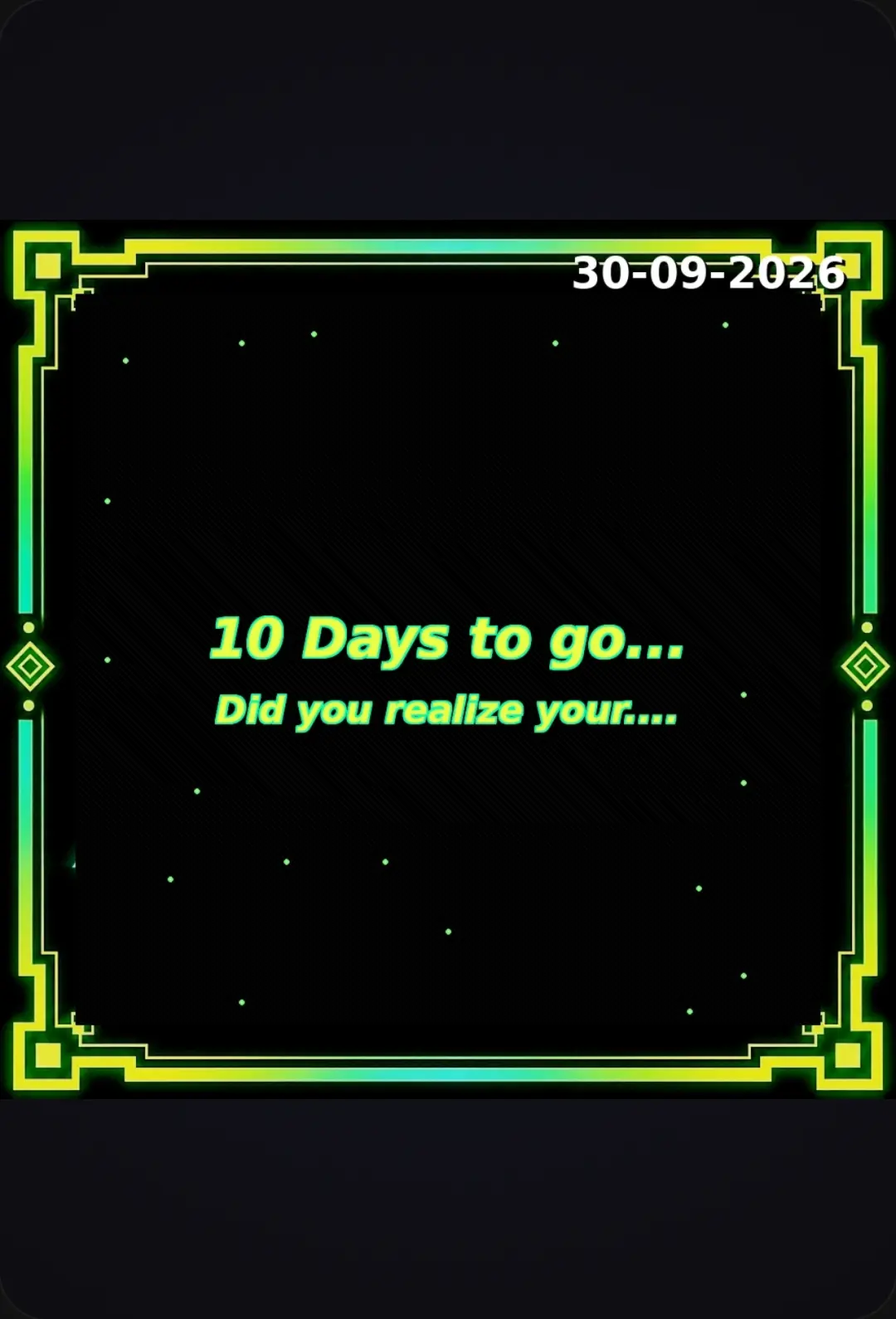 10 Days to go... Did you realize your... cover