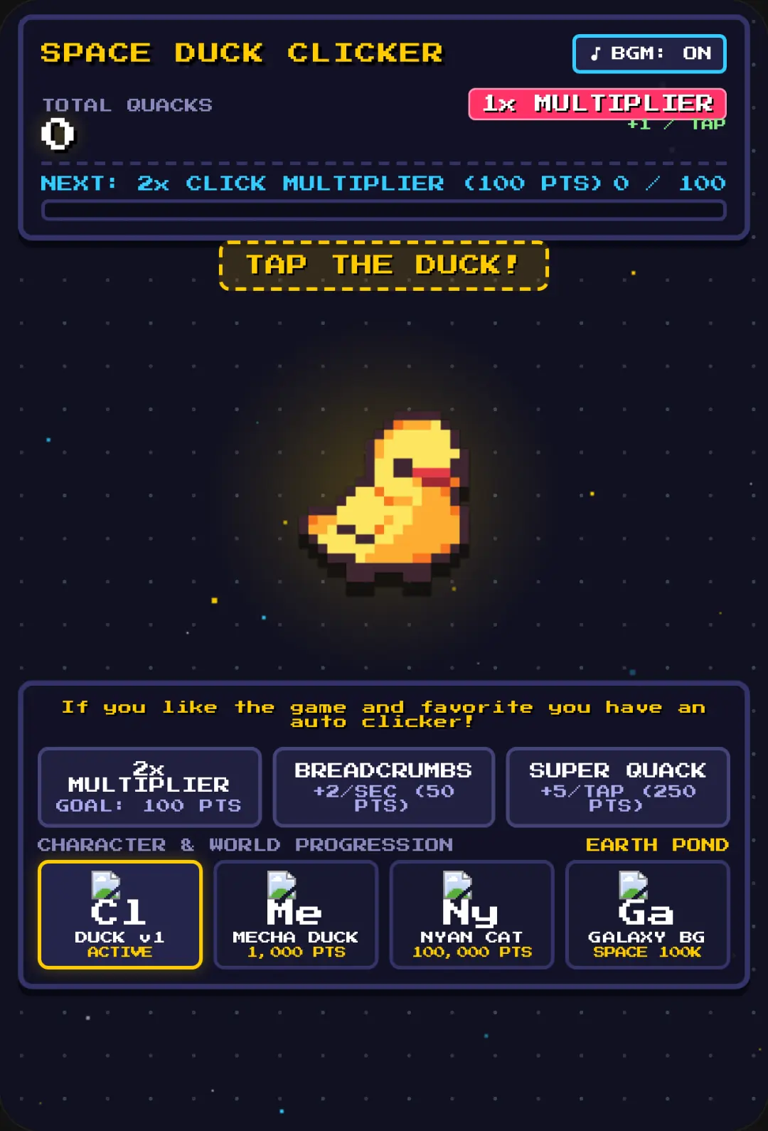 Pixel Duck Space Clicker cover