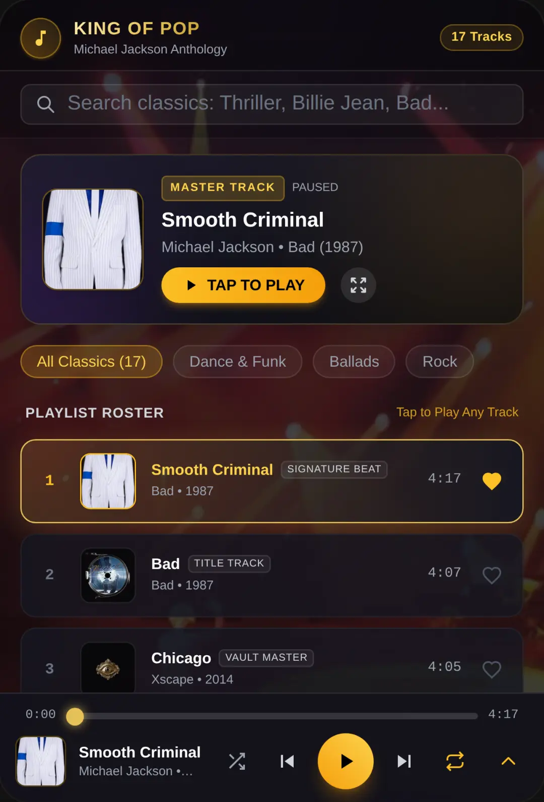 Michael Jackson • Master Music Player cover
