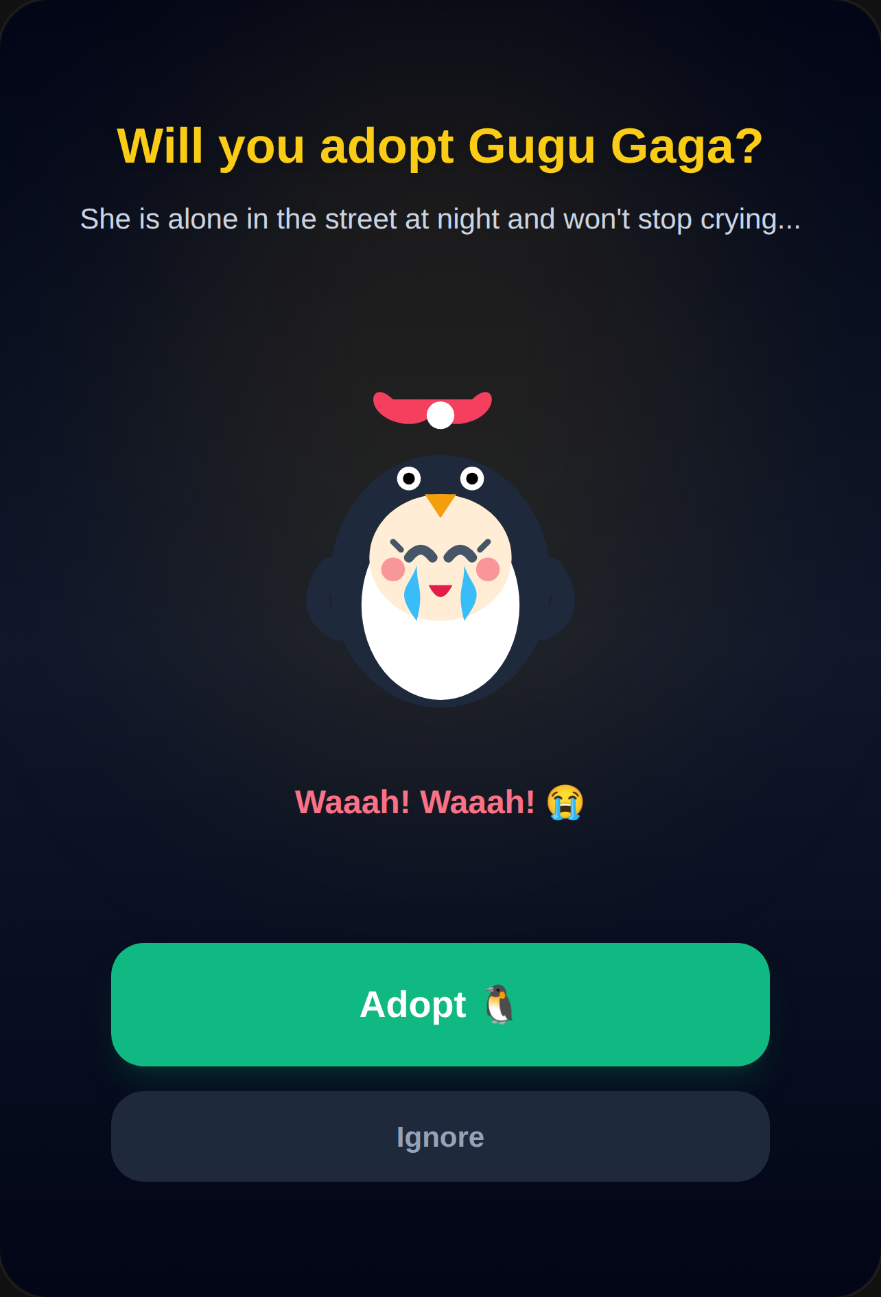 Adopt Gugu Gaga Penguin cover