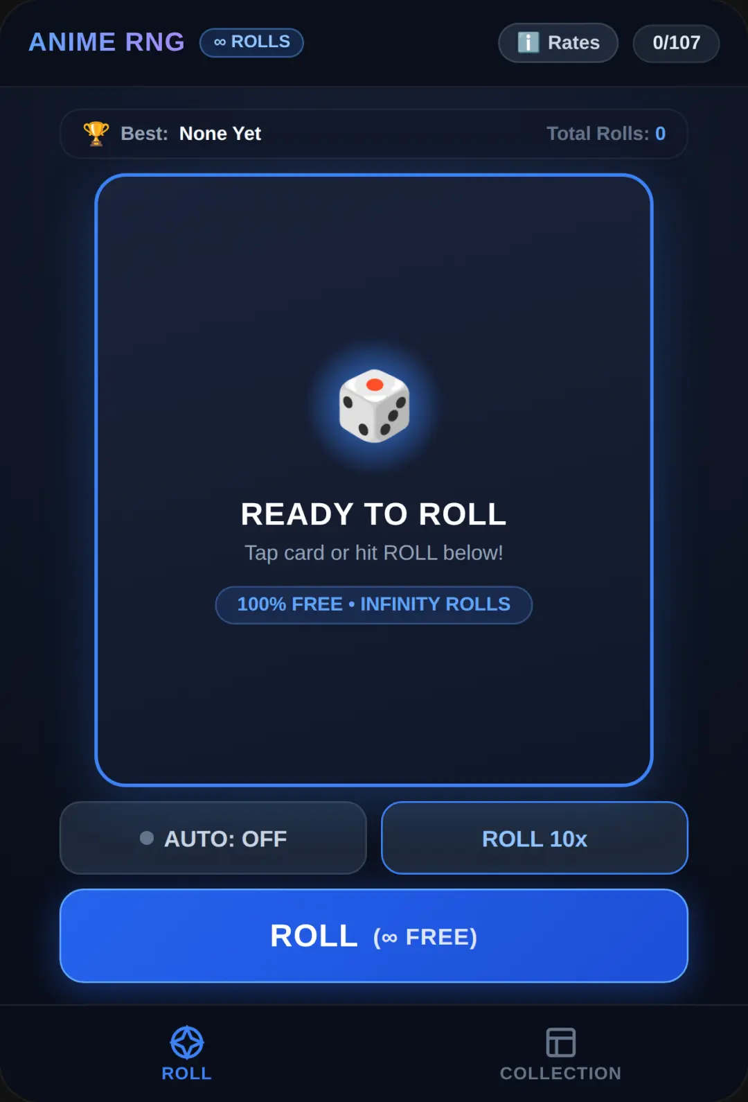 Anime RNG: Infinite Rolls RNG cover