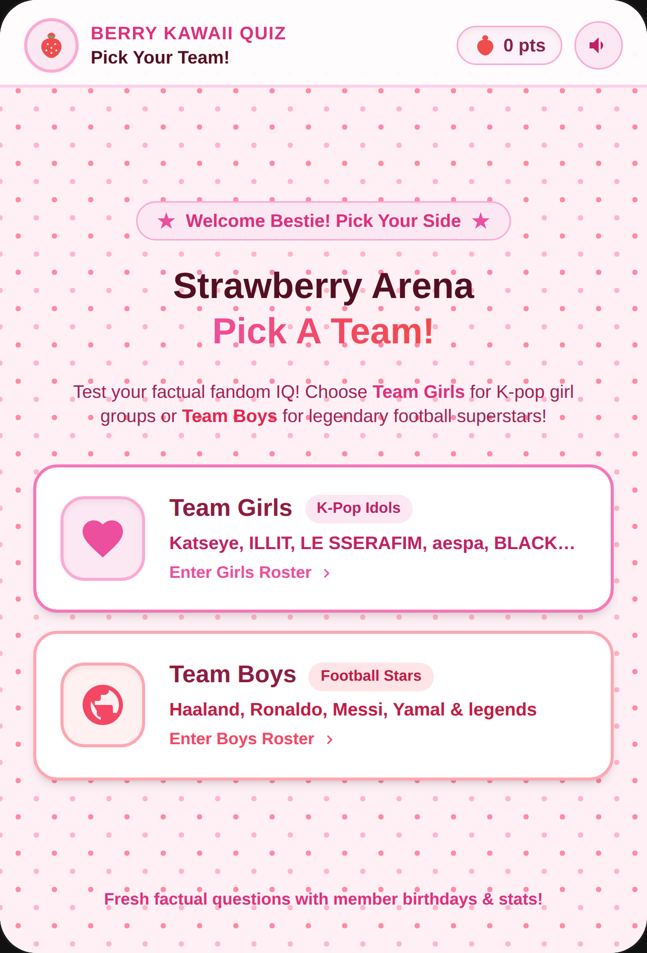 Strawberry Pop Idol & Football Quiz cover