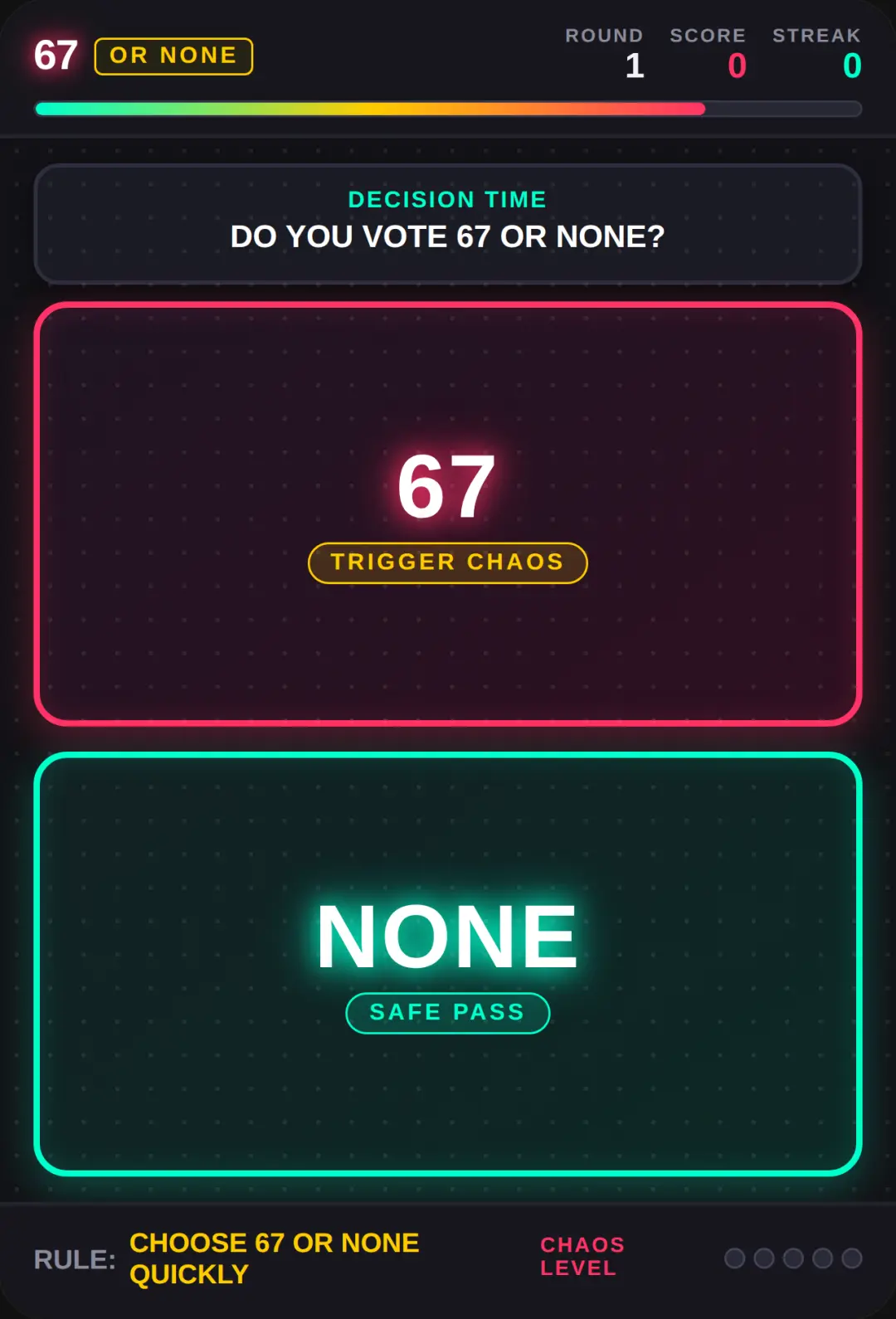 67 OR NONE cover