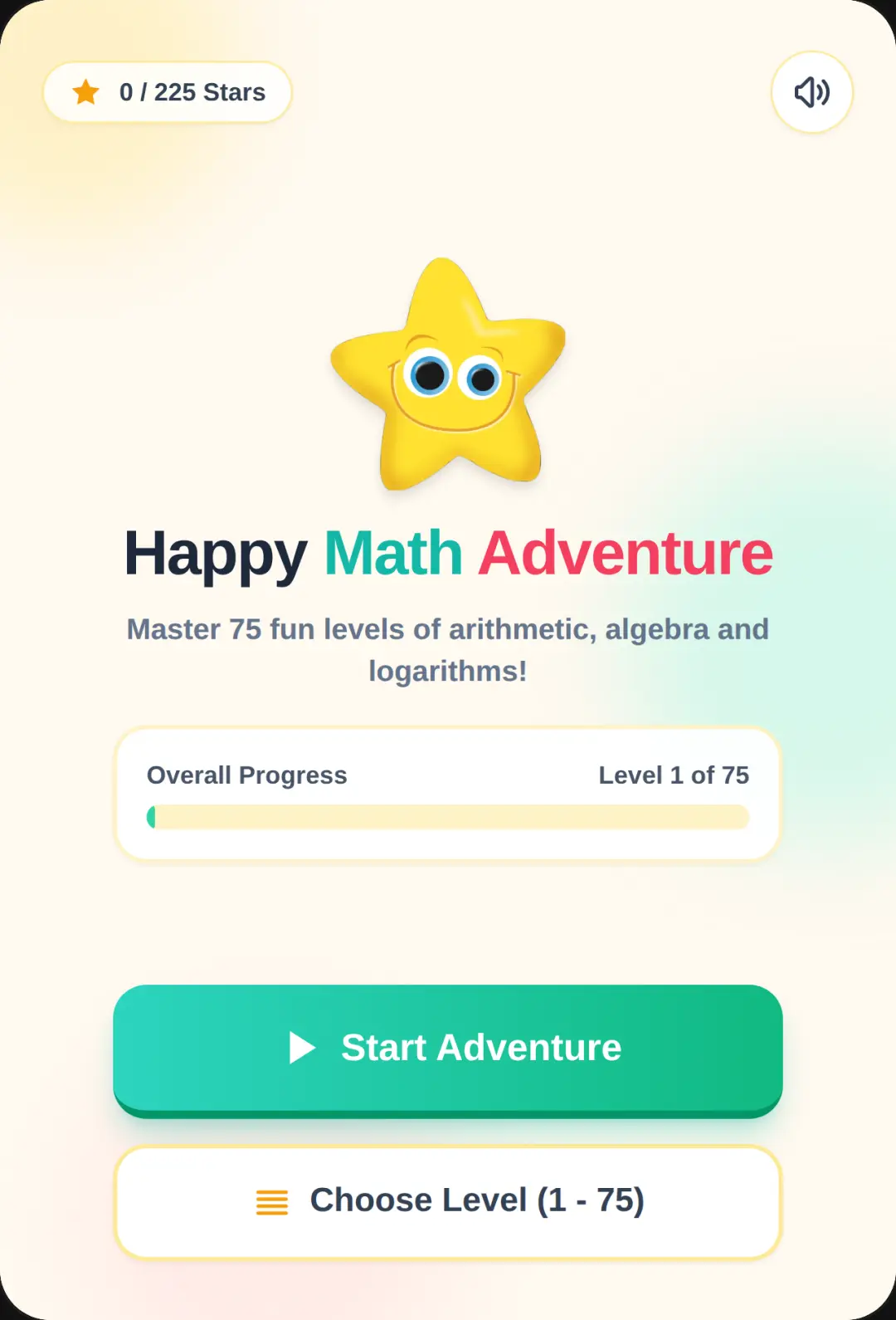 Happy Math Adventure - 75 Levels cover