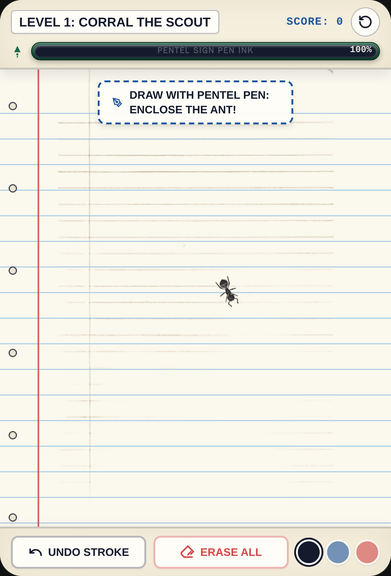 Box the Ant with Pentel Pen cover