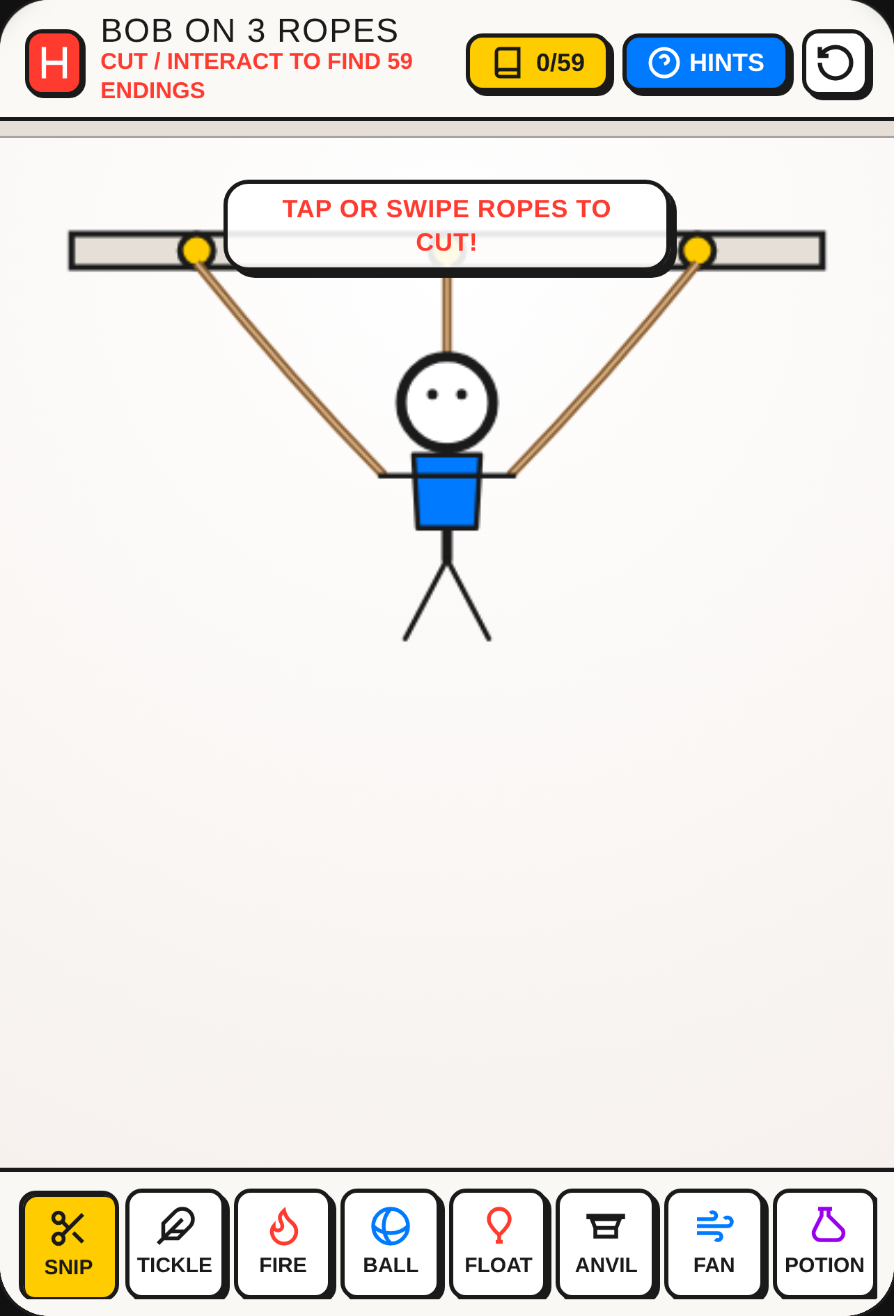 Bob on Ropes: 59 Endings cover