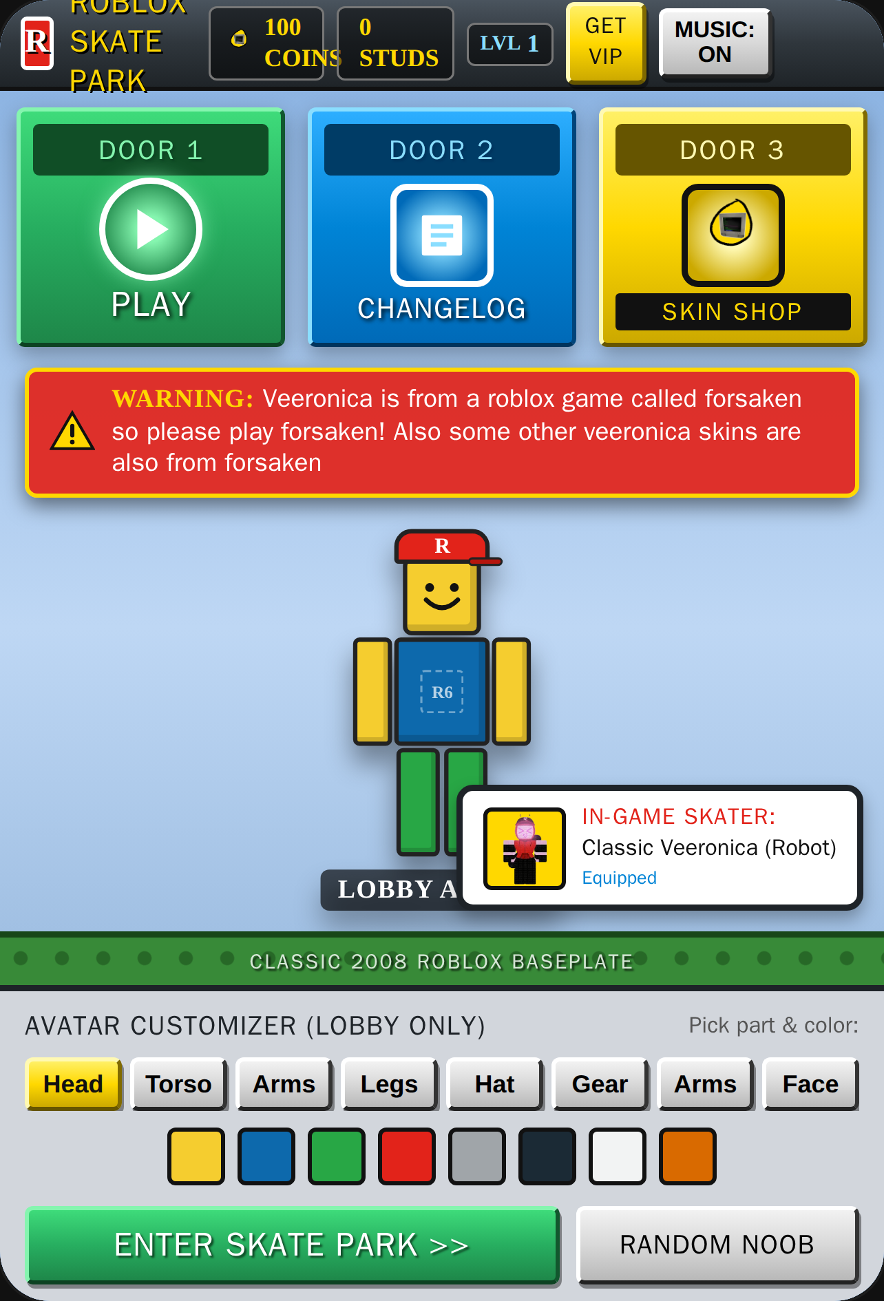 Retro Roblox Skateboard - Veeronica cover