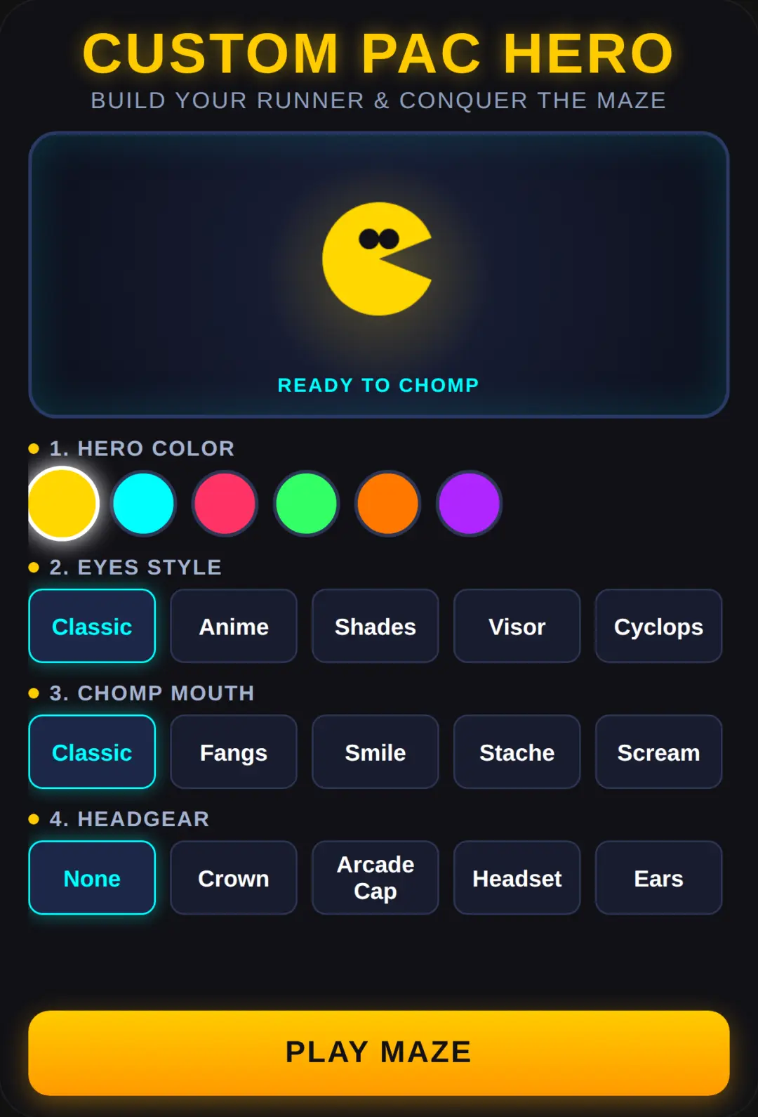 Pac Hero: Character Creator & Arcade Maze cover