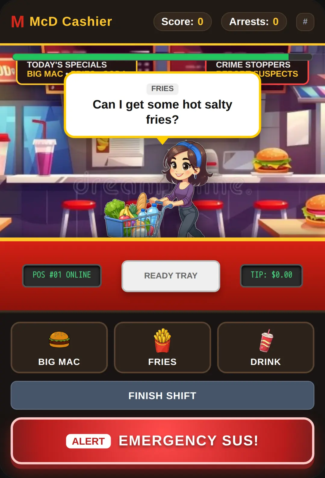McDonald's Emergency SUS Cashier cover