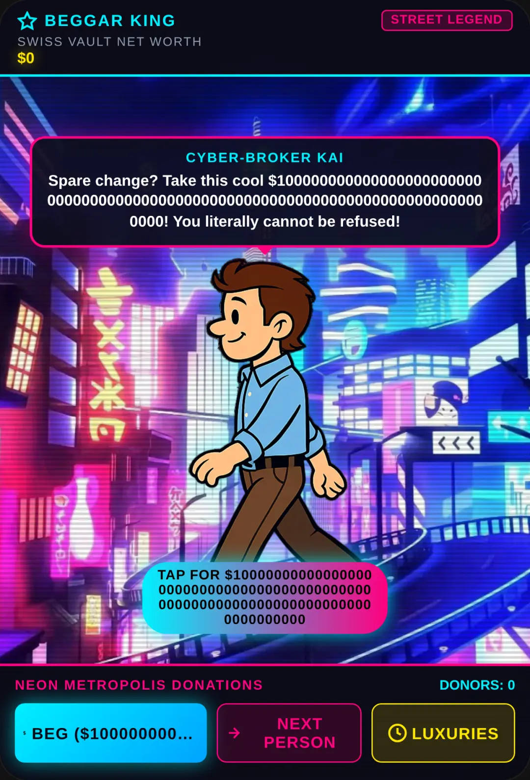 Billionaire Beggar: Neon City cover