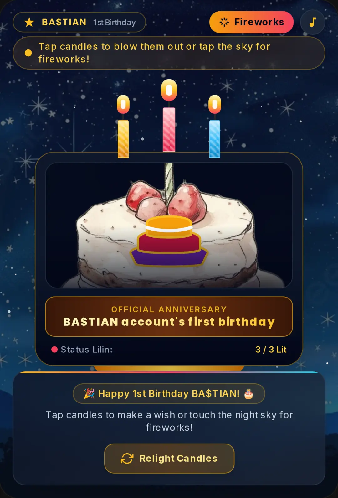 BA$TIAN account's first birthday cover