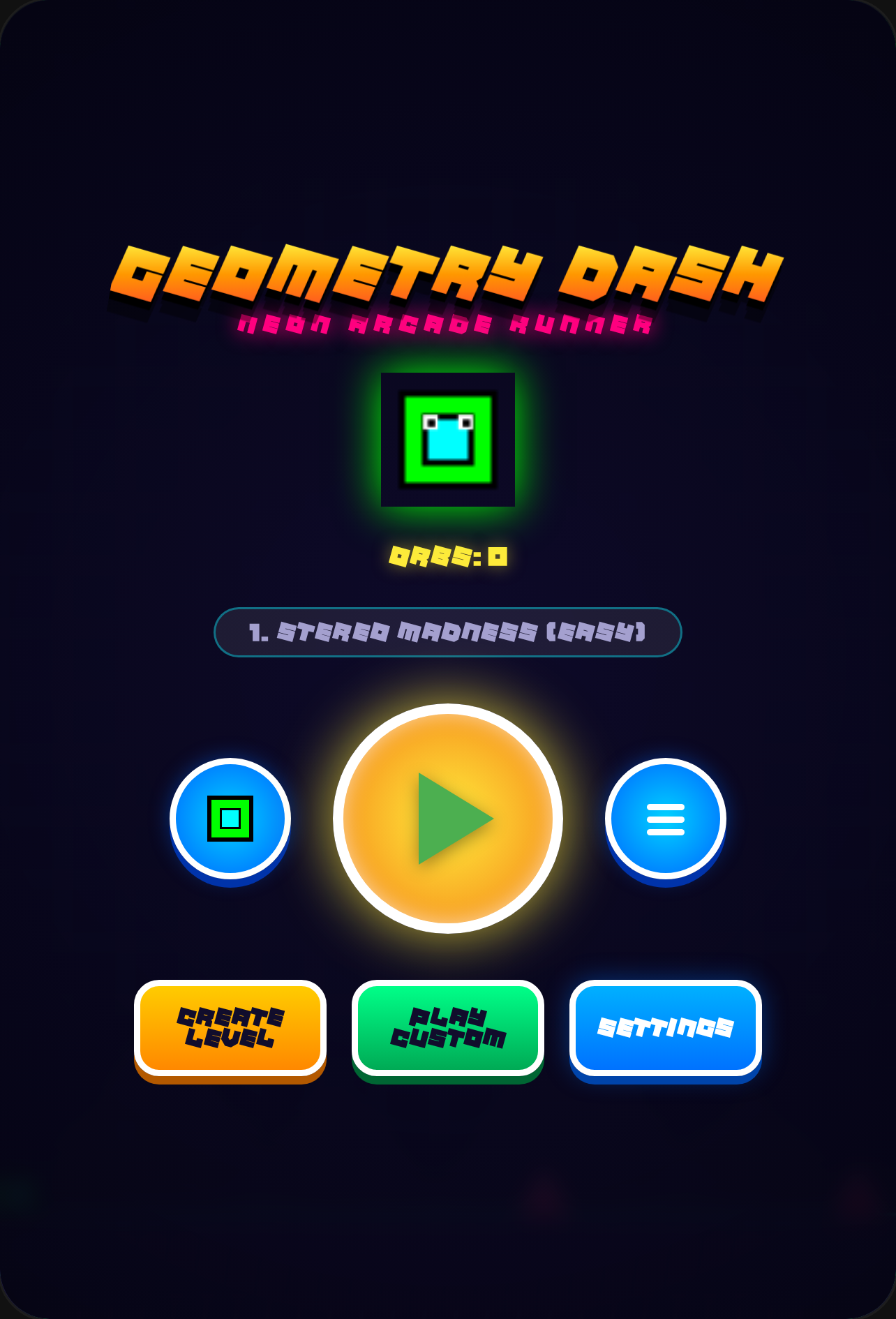 Geometry Dash Neon Arcade Runner cover
