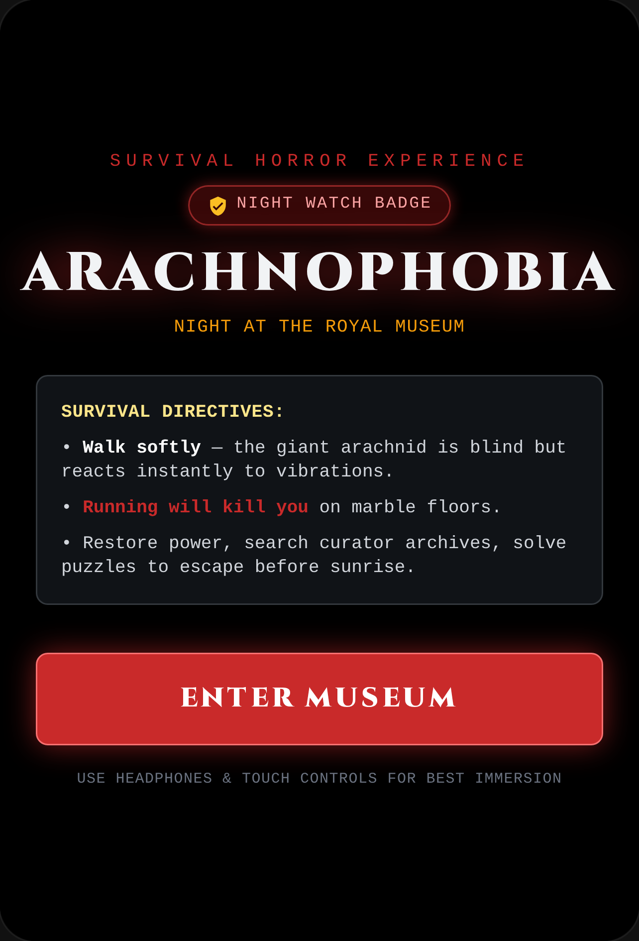 Arachnophobia: Museum Horror cover
