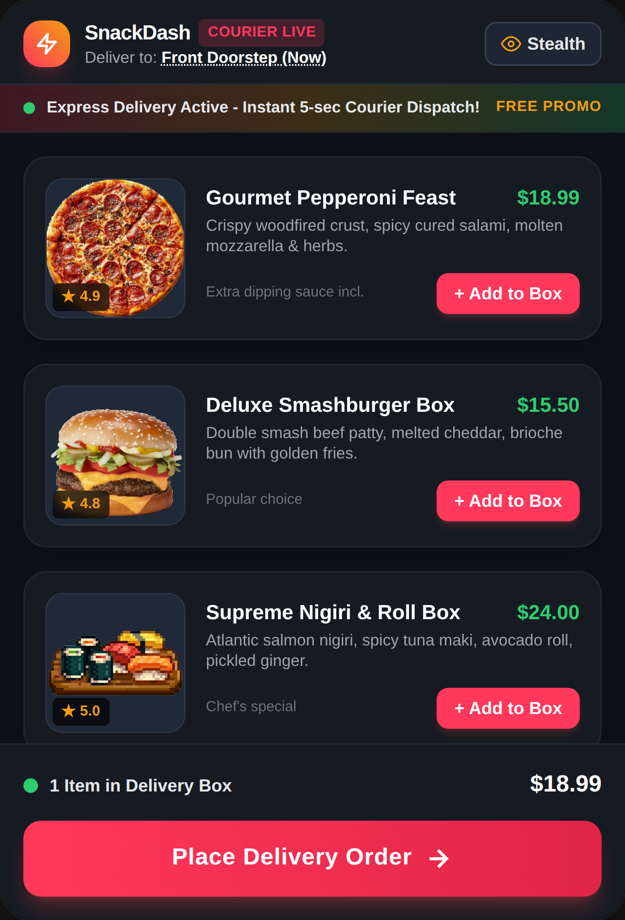 SnackDash - Live Food Delivery cover